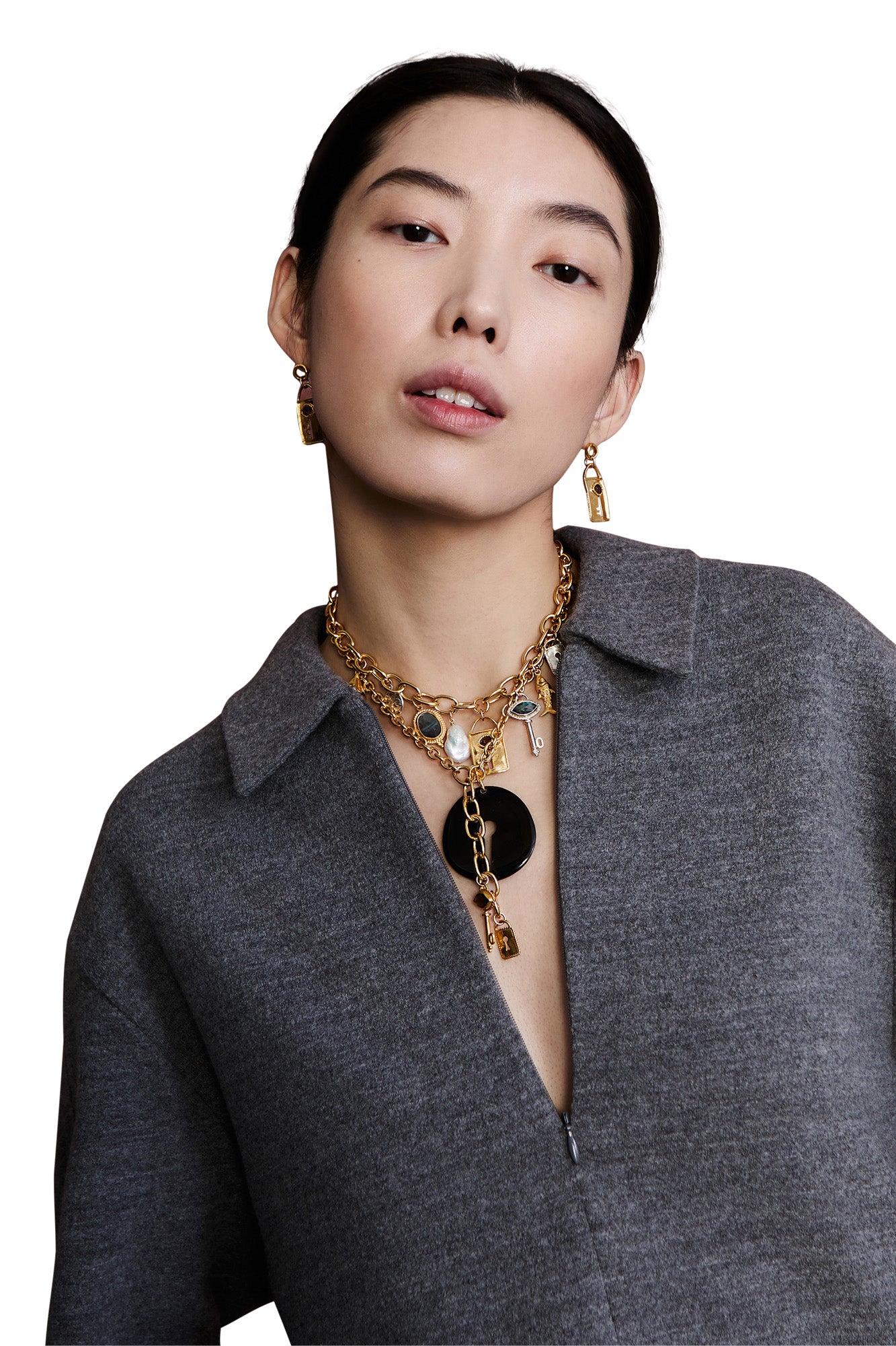 Chan Luu Lock and Key Necklace in Yellow Gold