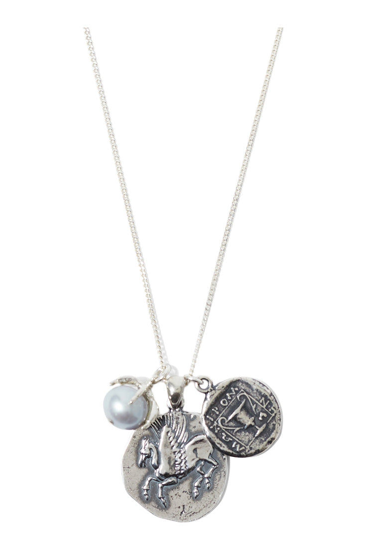 Chan Luu Grecian Coin Necklace in Silver