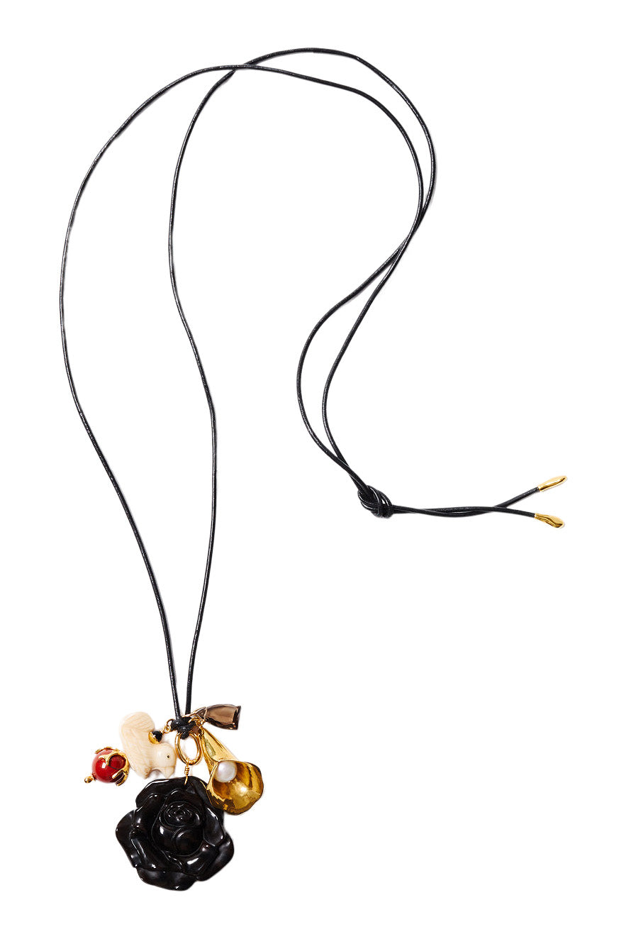 Chan Luu Palais Charm Necklace in Black Agate