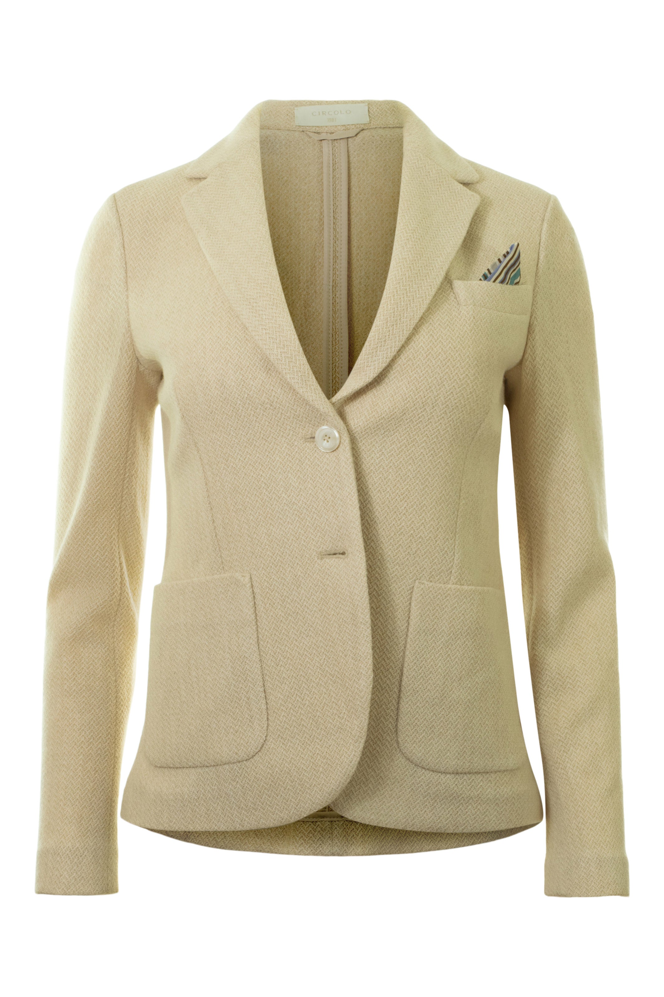 Circolo 1901 Micro Herringbone Slim Fit Blazer