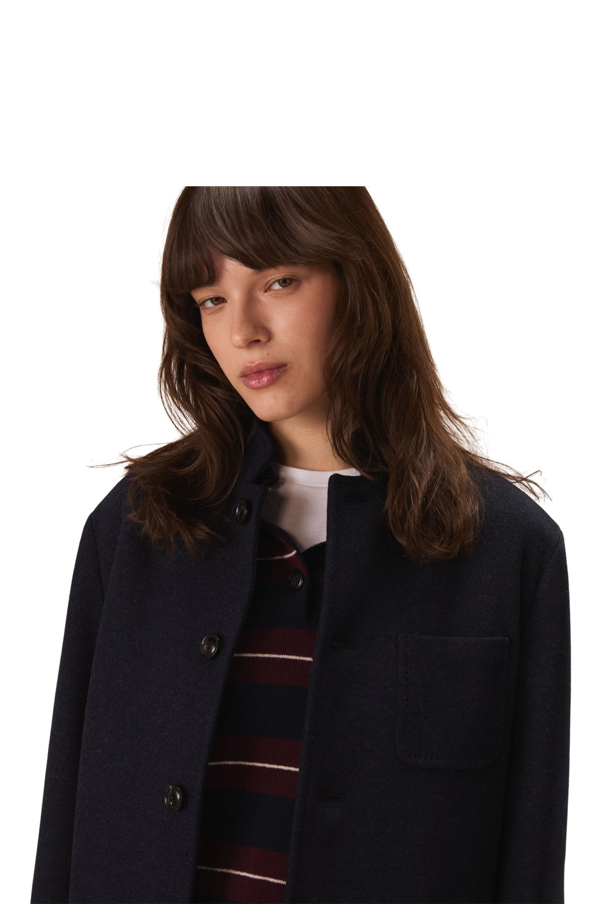 Circolo 1901 Mandarin Cost in Dark Blue - Nero Melange