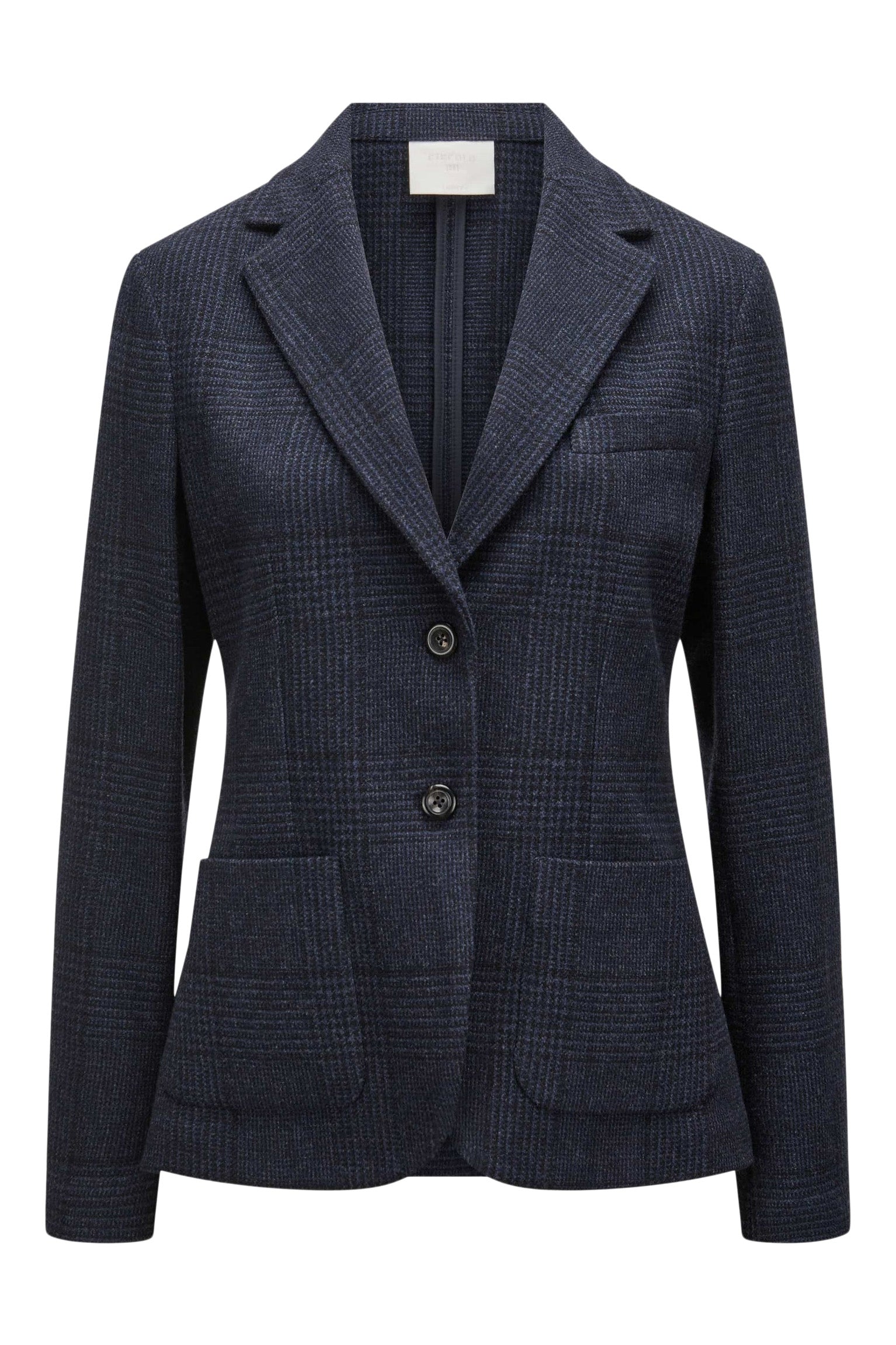 Circolo 1901 Prince of Wales Wool Cashmere Blazer in Dark Blue