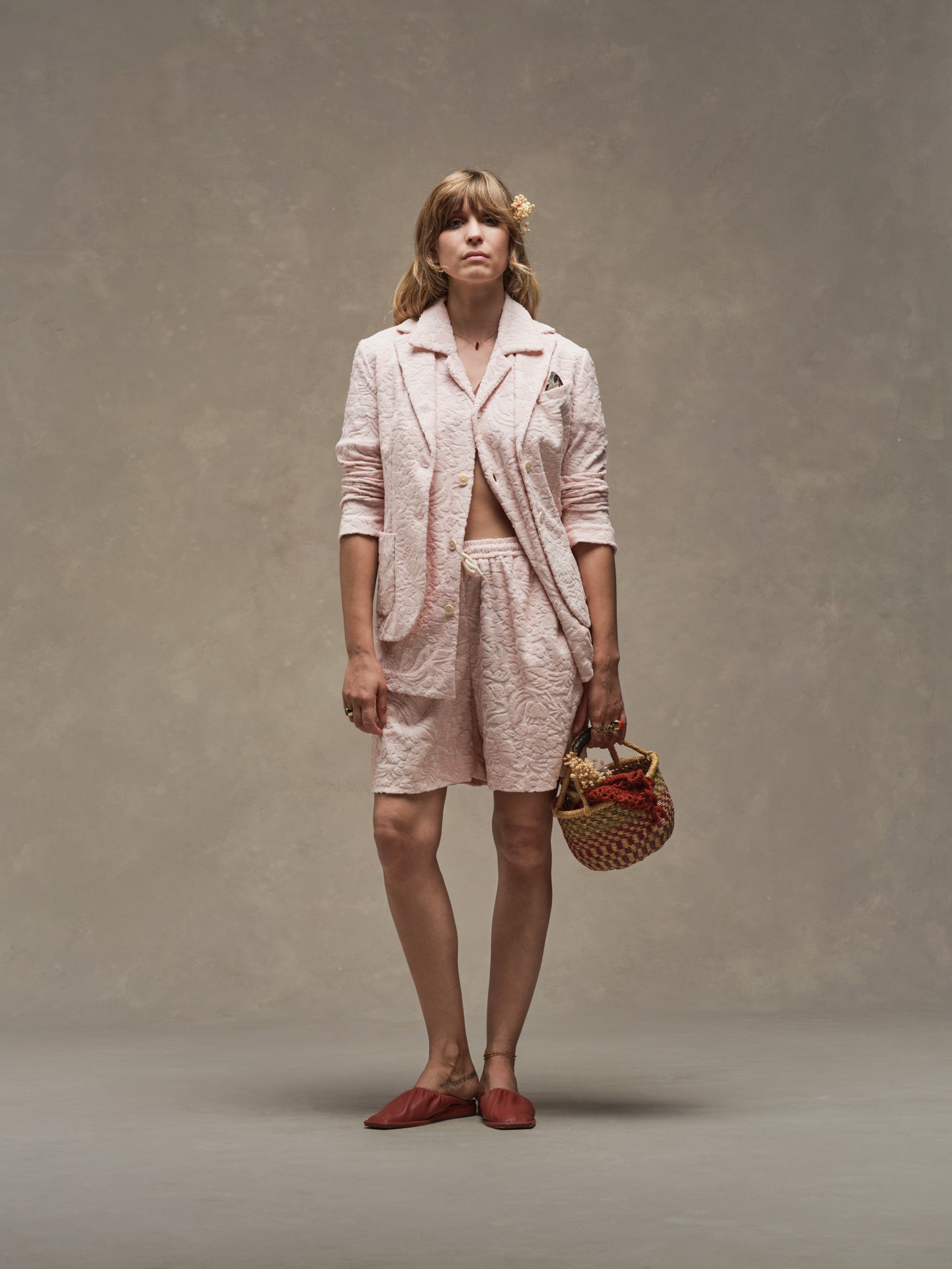 Circolo 1901 Fancy Flower Blazer in Light Pink