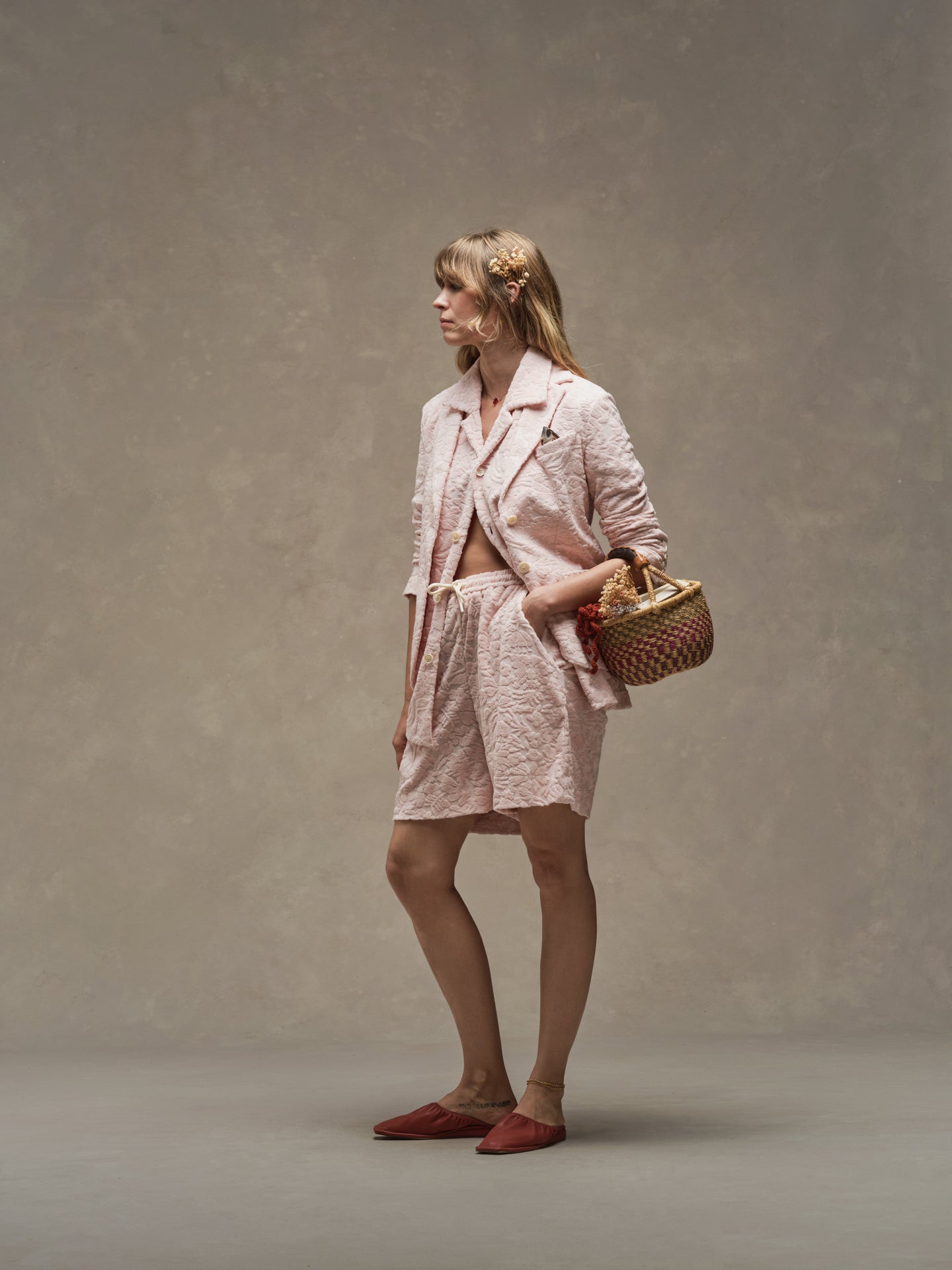 Circolo 1901 Fancy Flower Blazer in Light Pink