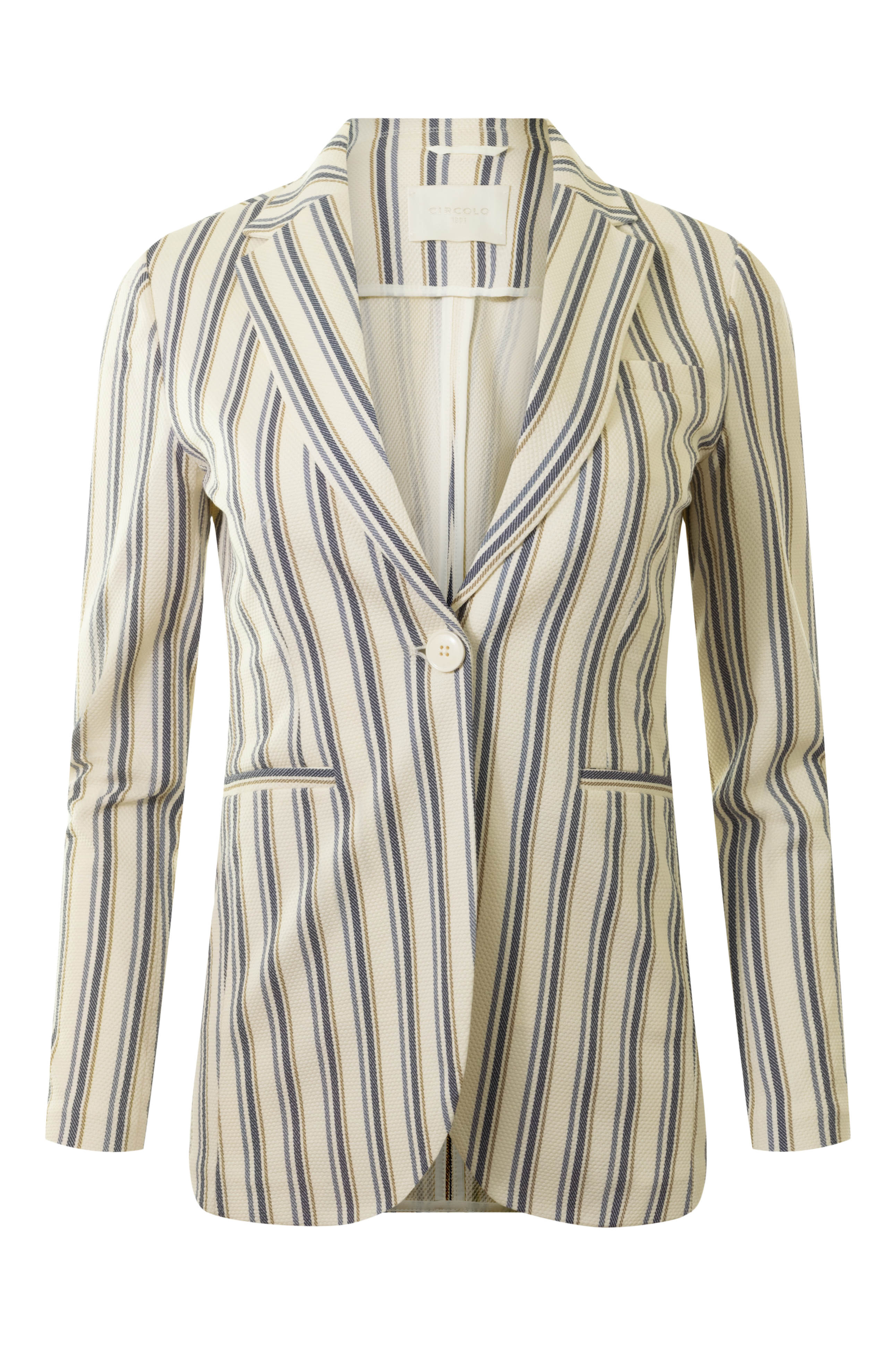Circolo 1901 Multi Color Striped Blazer in Blue