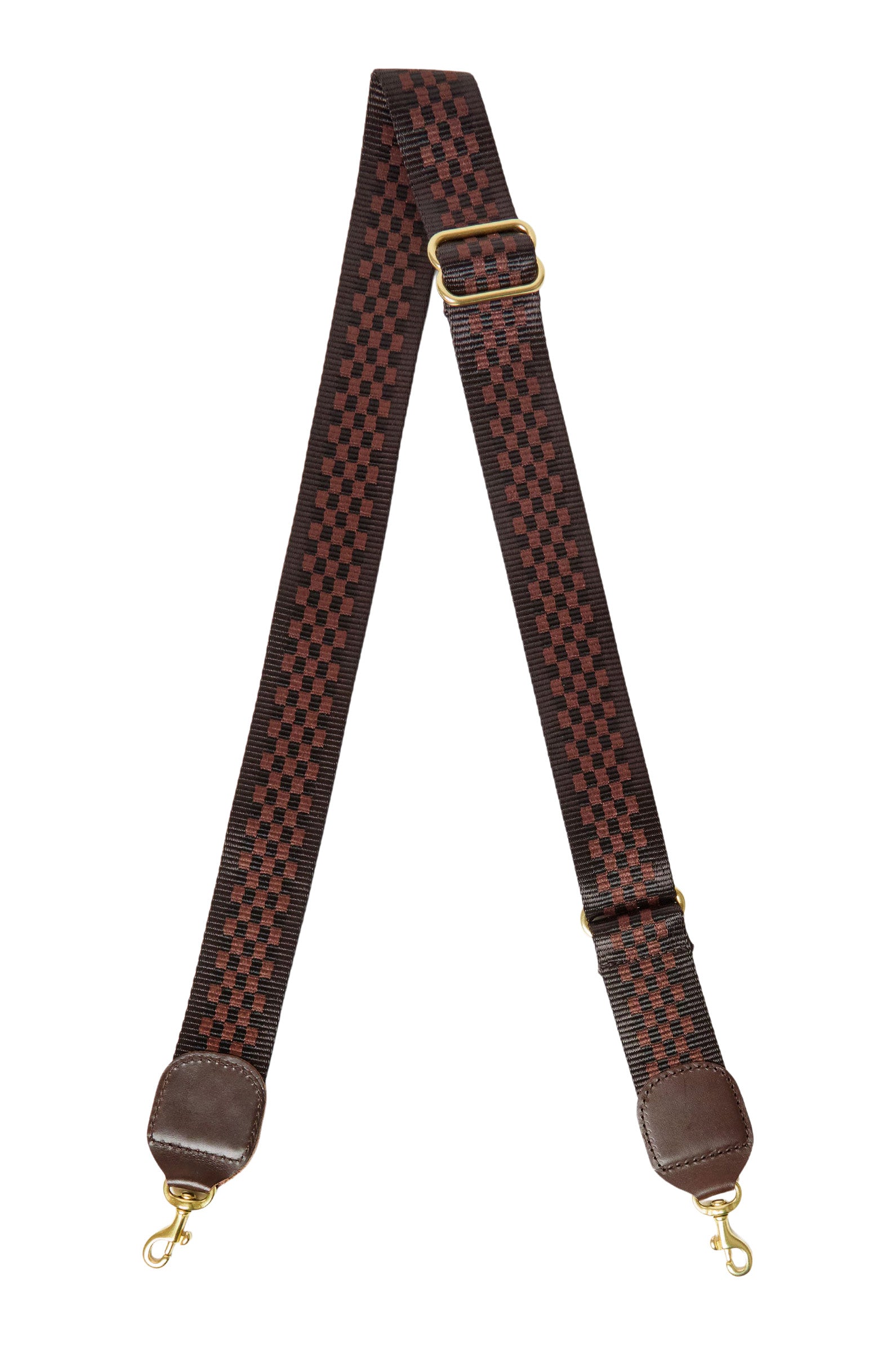 Clare V. Adjustable Crossbody Strap in Chocolate Checkered