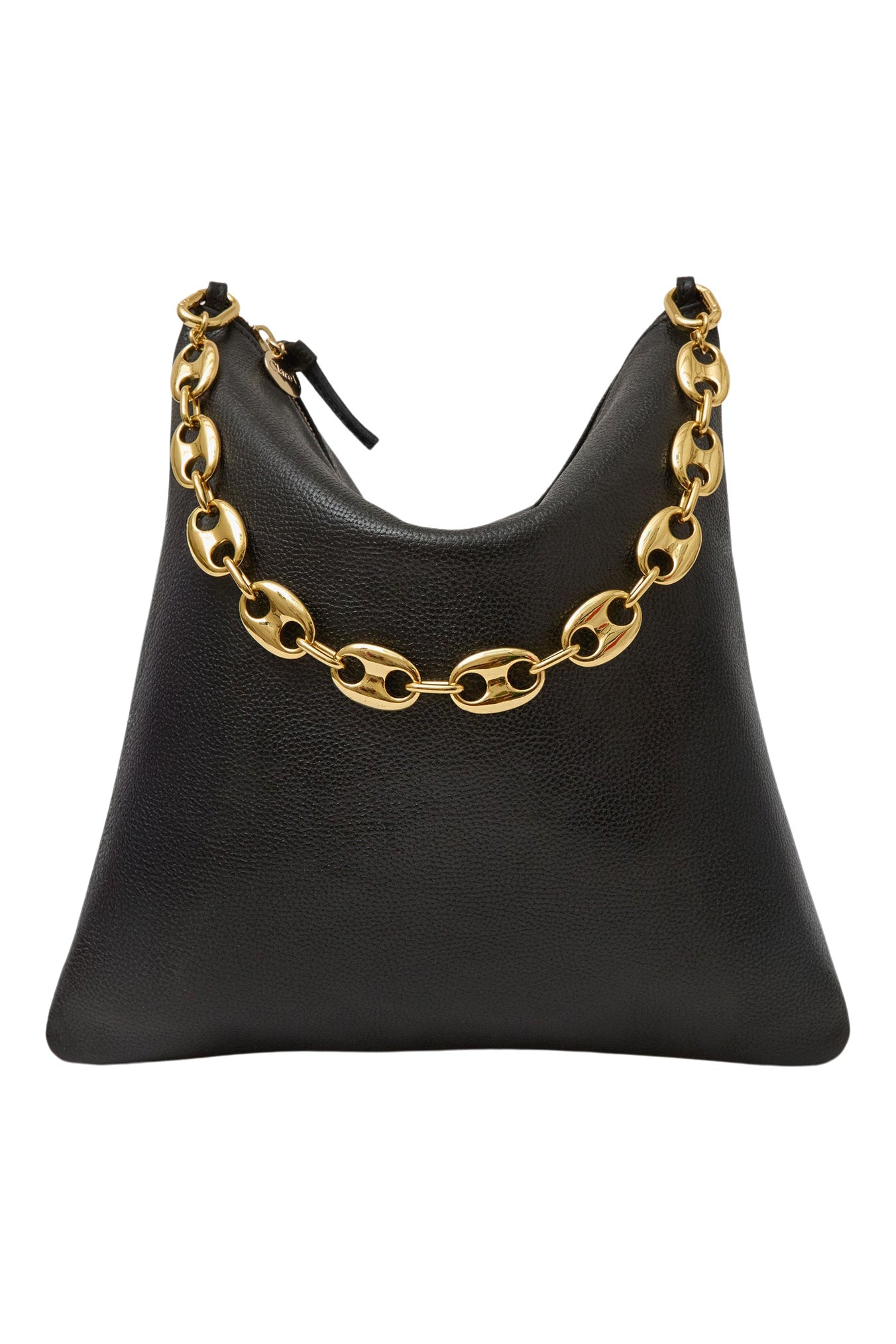 Clare V. Foldover Clutch w/ Tabs in Black Petit Caviar