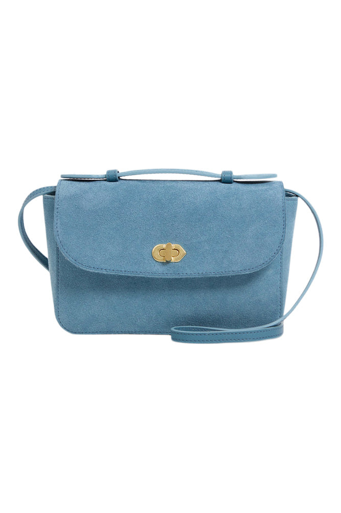 Clare V. Kathryn Bag in Desert Blue Suede