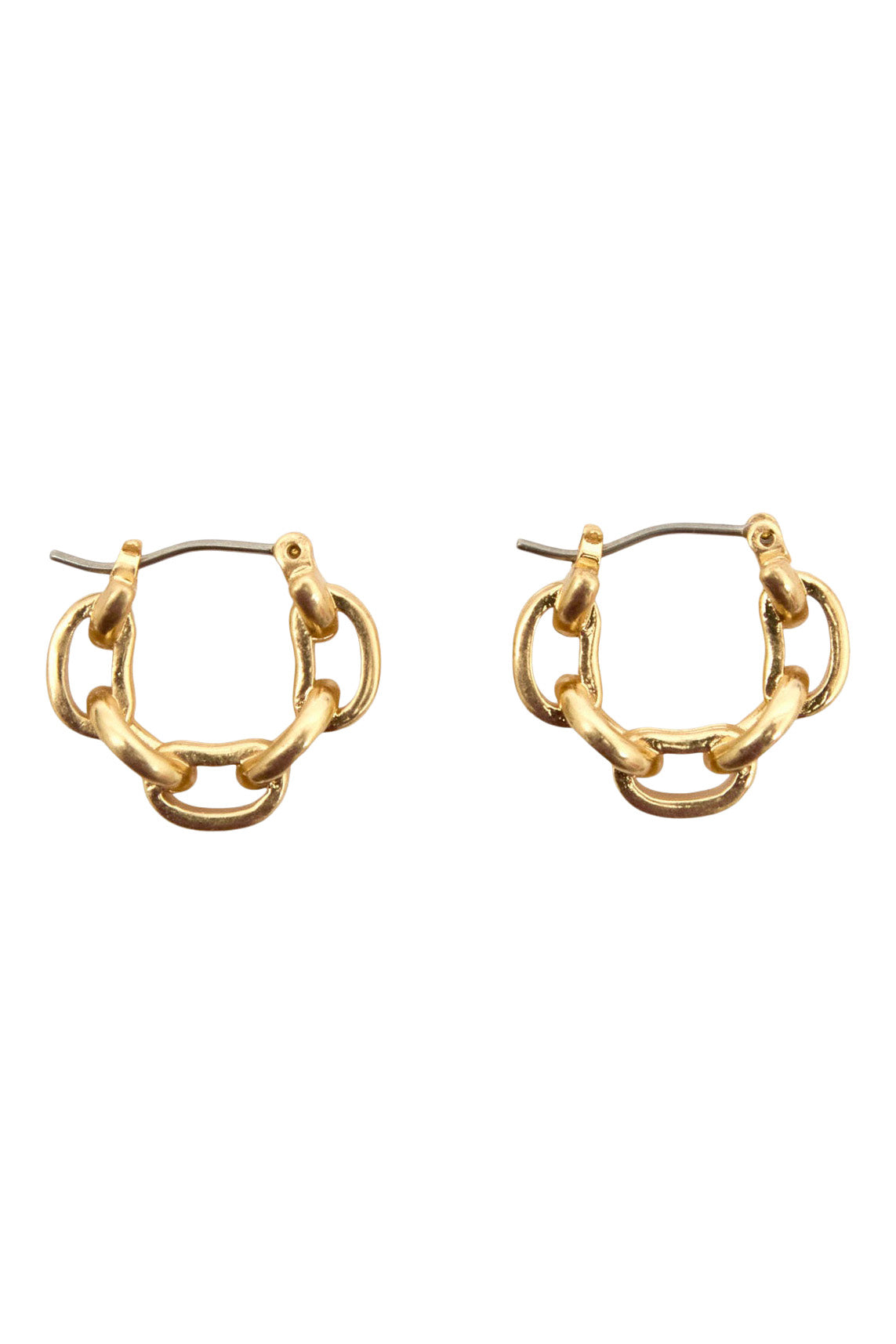 Clare V. Le Story Chain Huggies in Vintage Gold