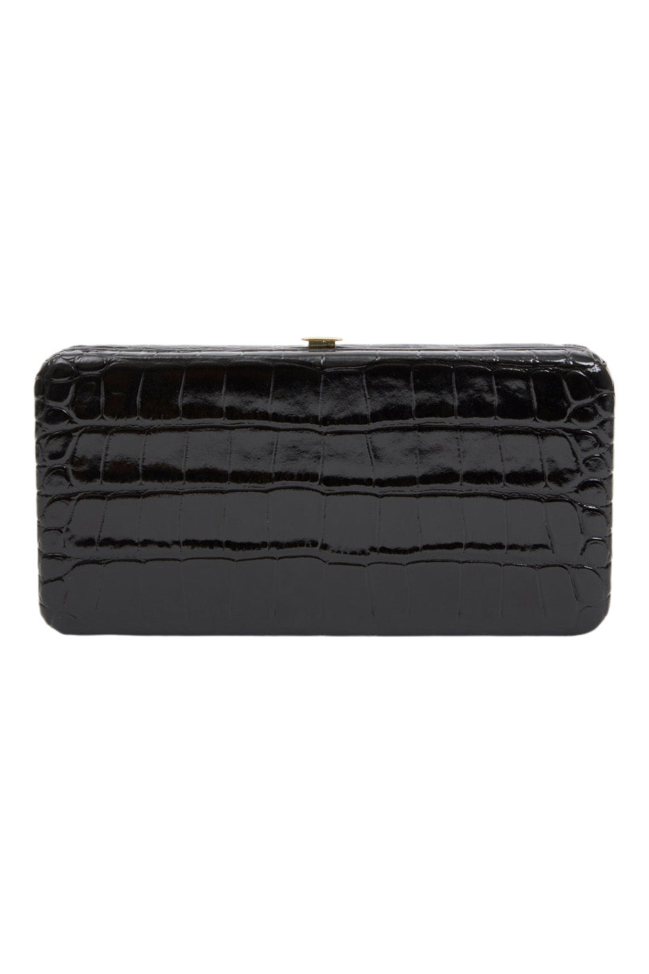 Clare V. Le Tabac in Black Embossed Croco