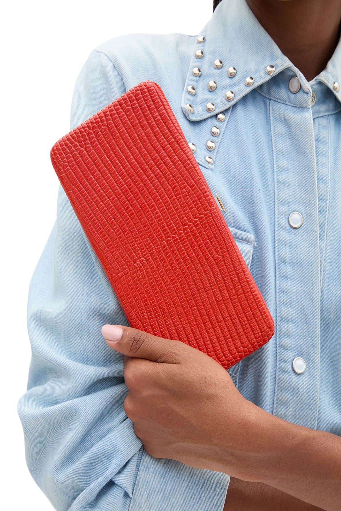 Clare V. Le Tabac in Red Glossy Lizard