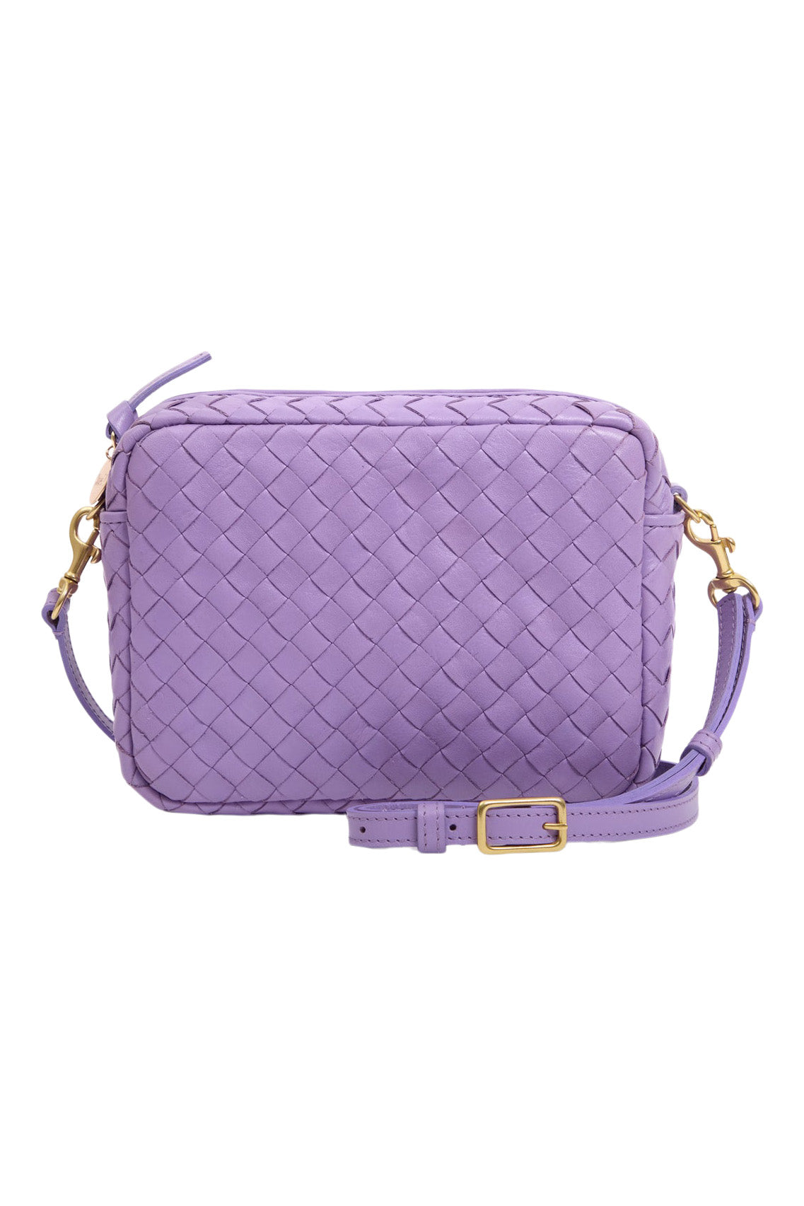Clare V. Midi Sac in Jacaranda Diagonal Woven
