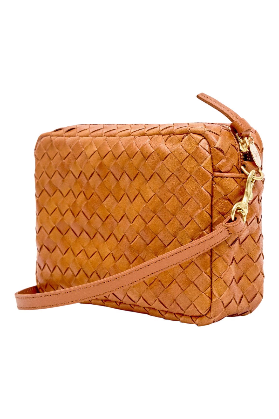 Clare V. Midi Sac in Natural Woven Diagonal