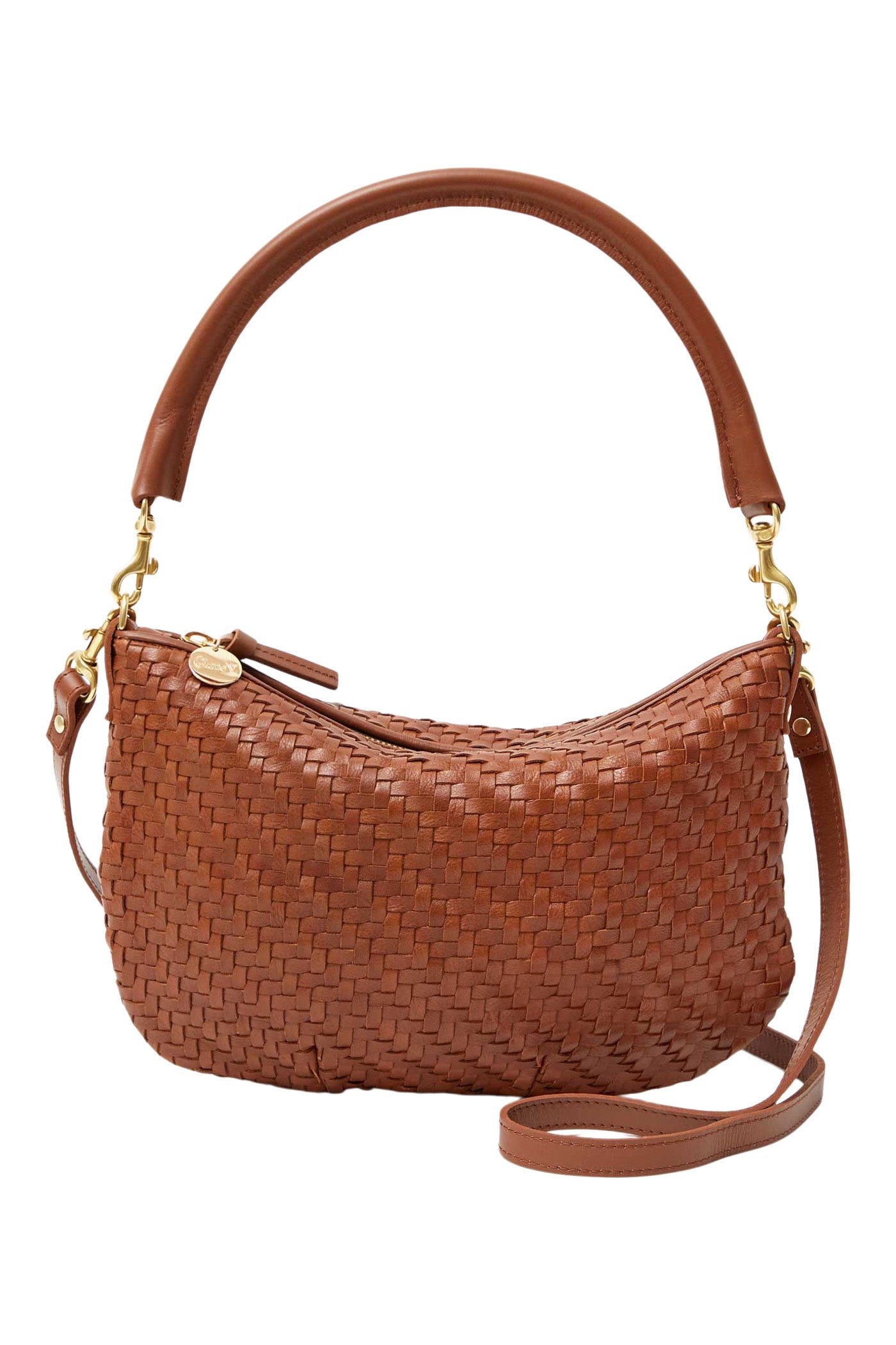 Clare V. Petit Moyen in Hazelnut Woven Zig-Zag