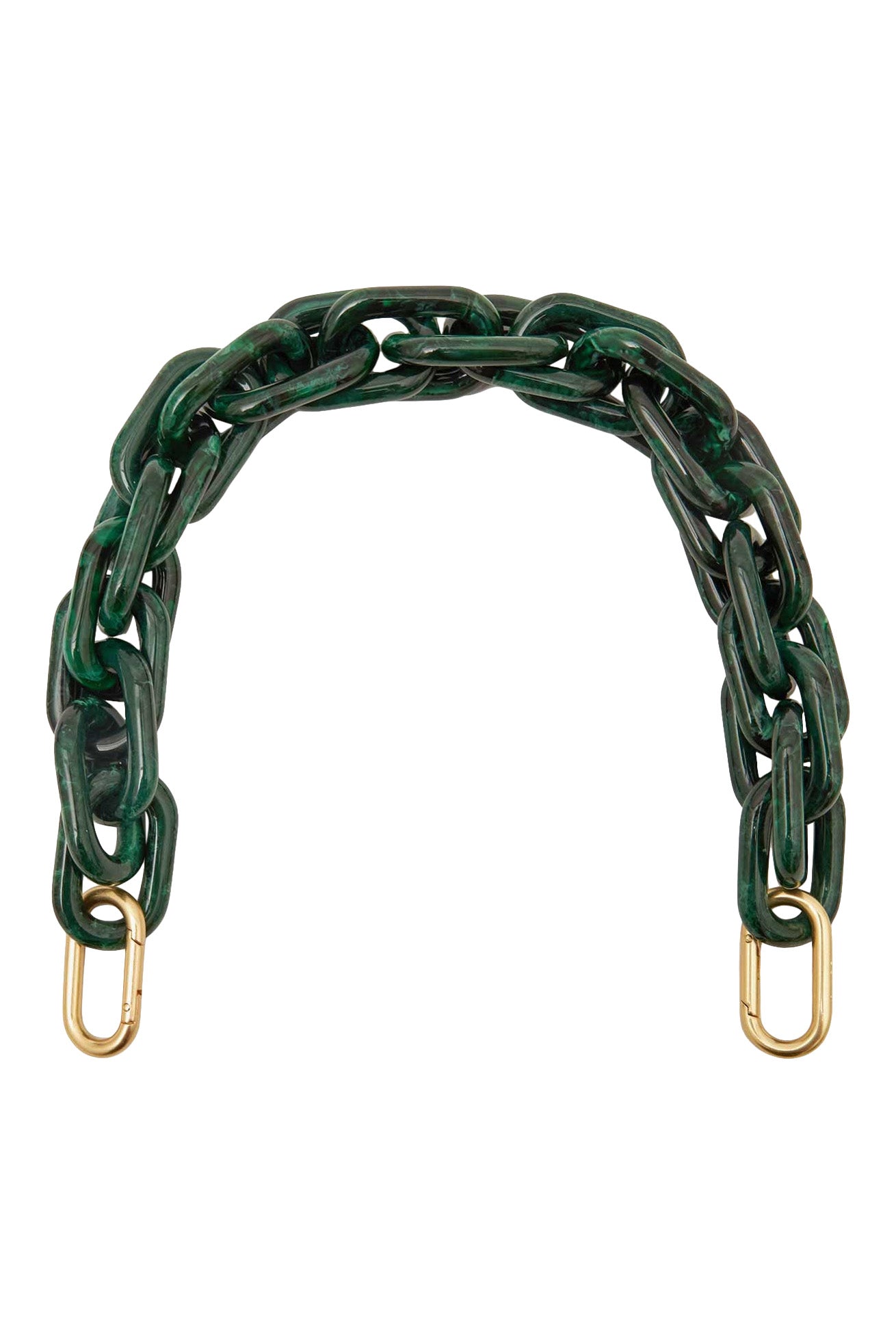 Clare V. Shortie Strap in Malachite Resin