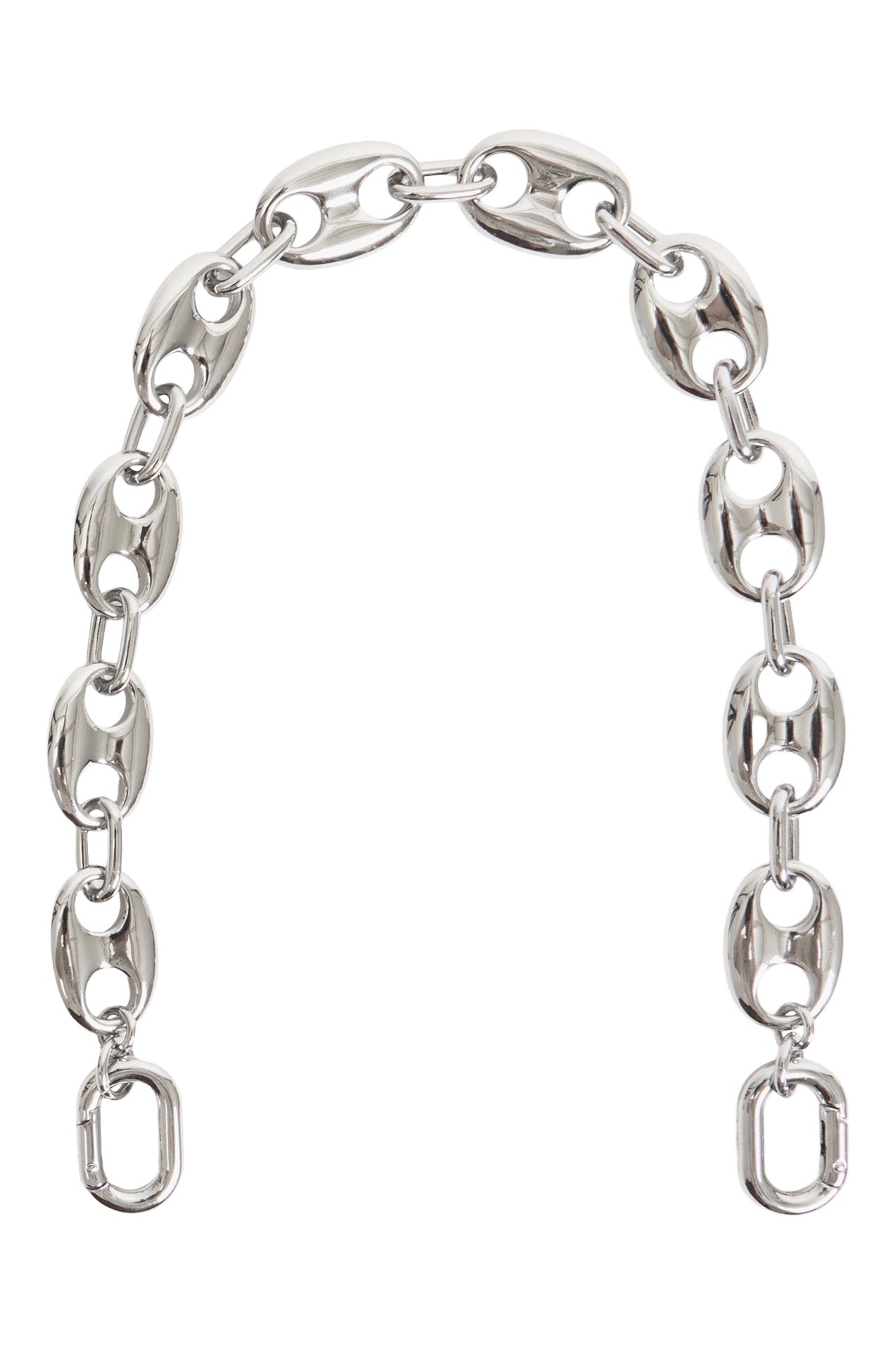 Clare V. Shortie Strap in Silver Mariner Chain