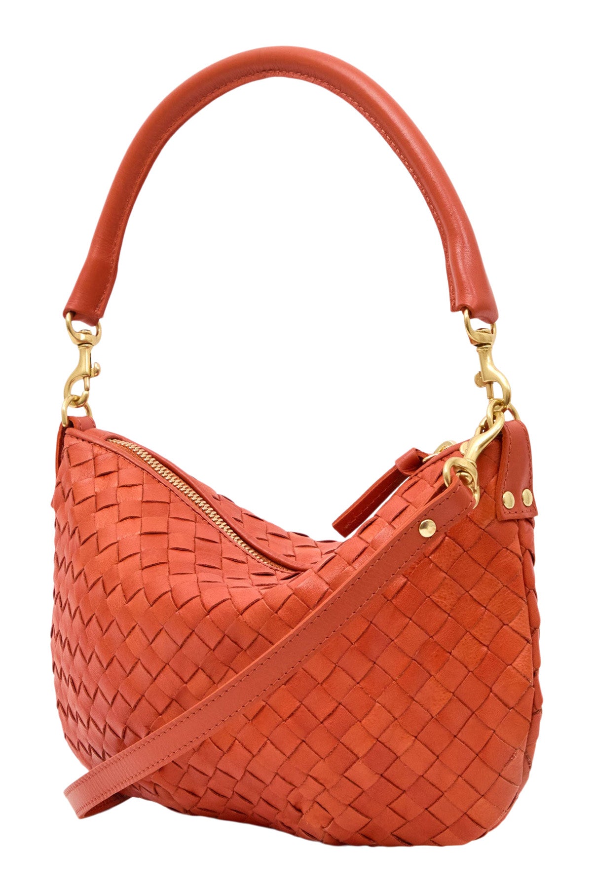 Clare V. Petit Moyen Messenger in Saltillo Diagonal Woven