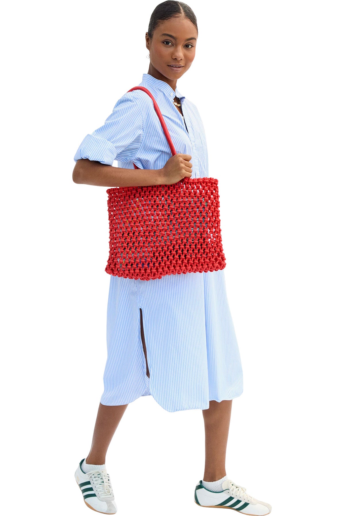 Clare V. Sandy Beach Tote in Bright Poppy