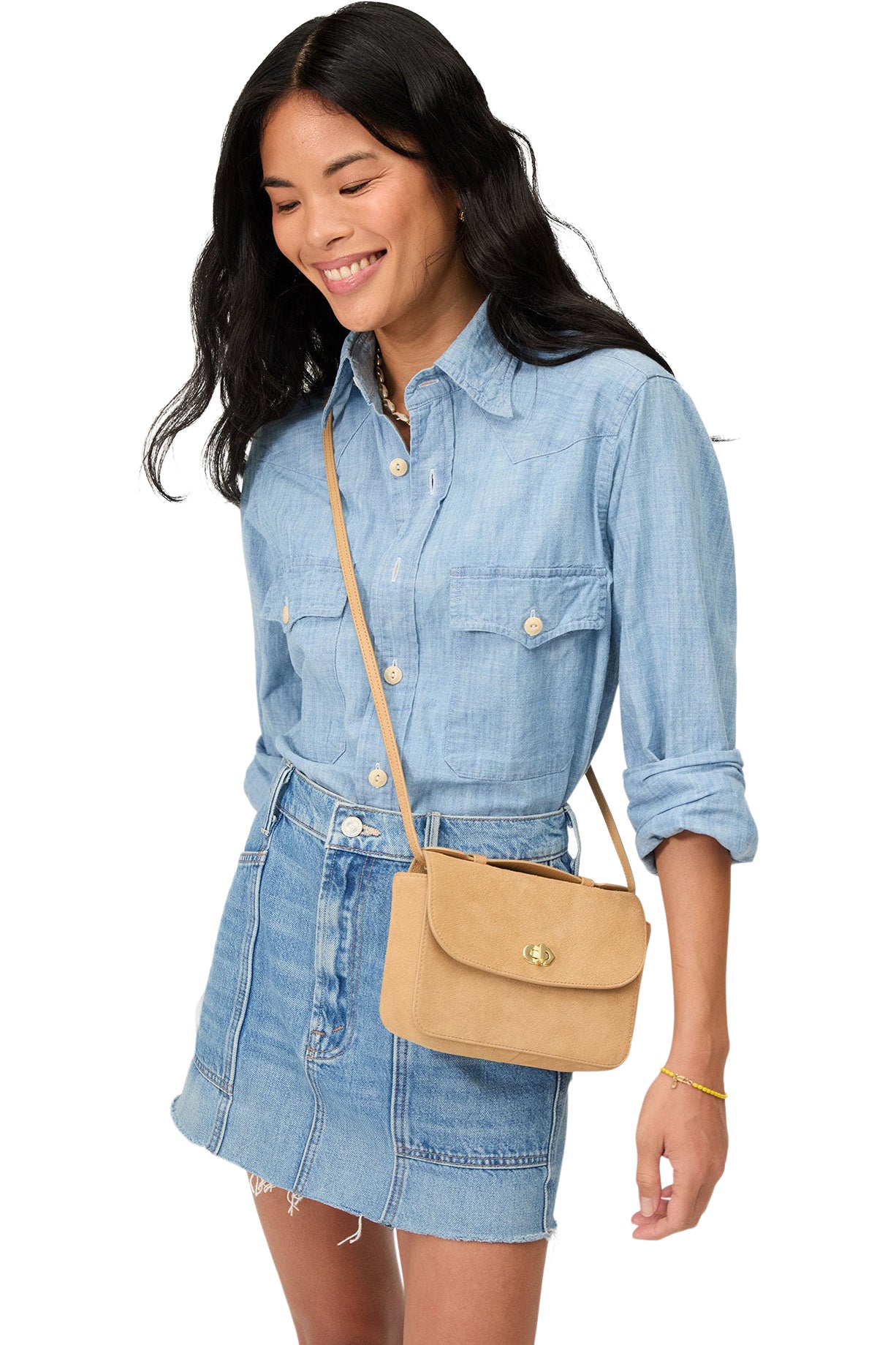 Clare V. Kathryn Bag in Dune Suede