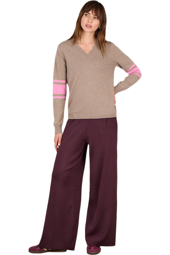 Cocoa Cashmere Althea Elbow Stripe Cashmere Sweater
