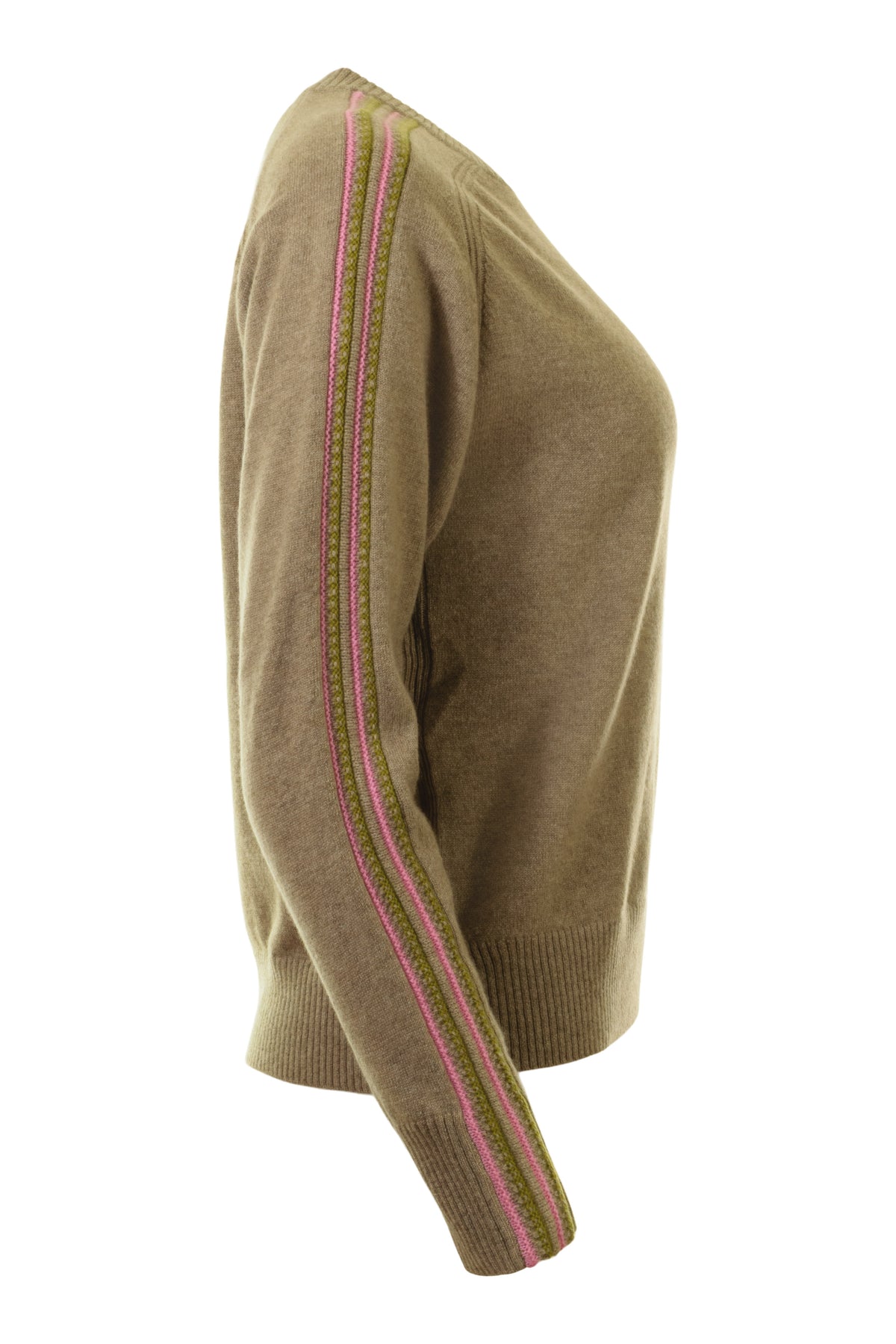 Cocoa Cashmere Niamh Stripe Sweater in Natural Brown