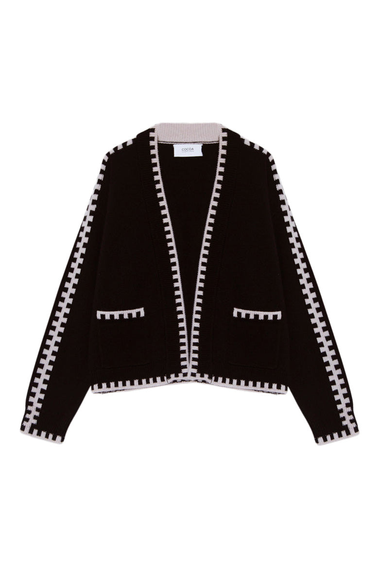 Cocoa Cashmere Zhenya Open Cardigan in Black