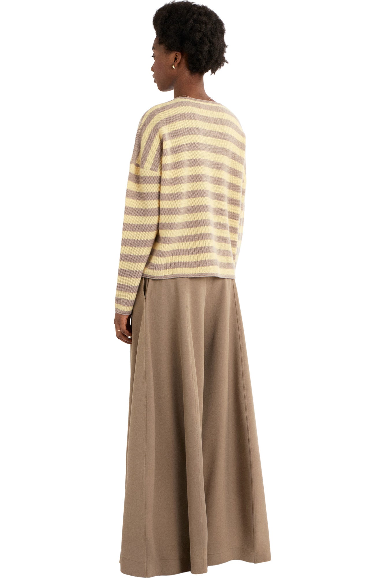 Cocoa Cashmere Milly Cashmere Vneck Sweater in Natural Brown - Daffodil