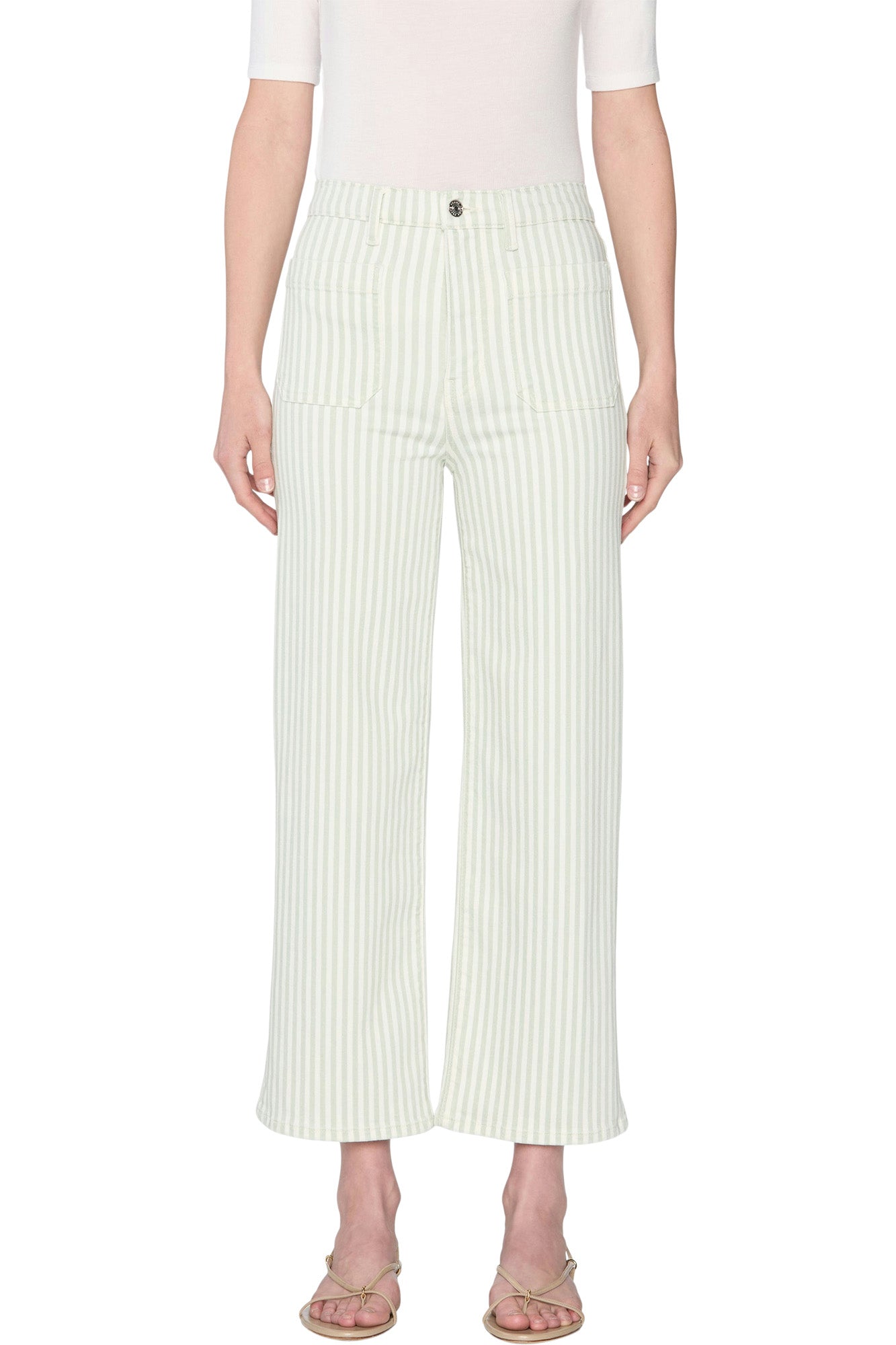 Frame Denim Anchor Pant in Seamist Stripe