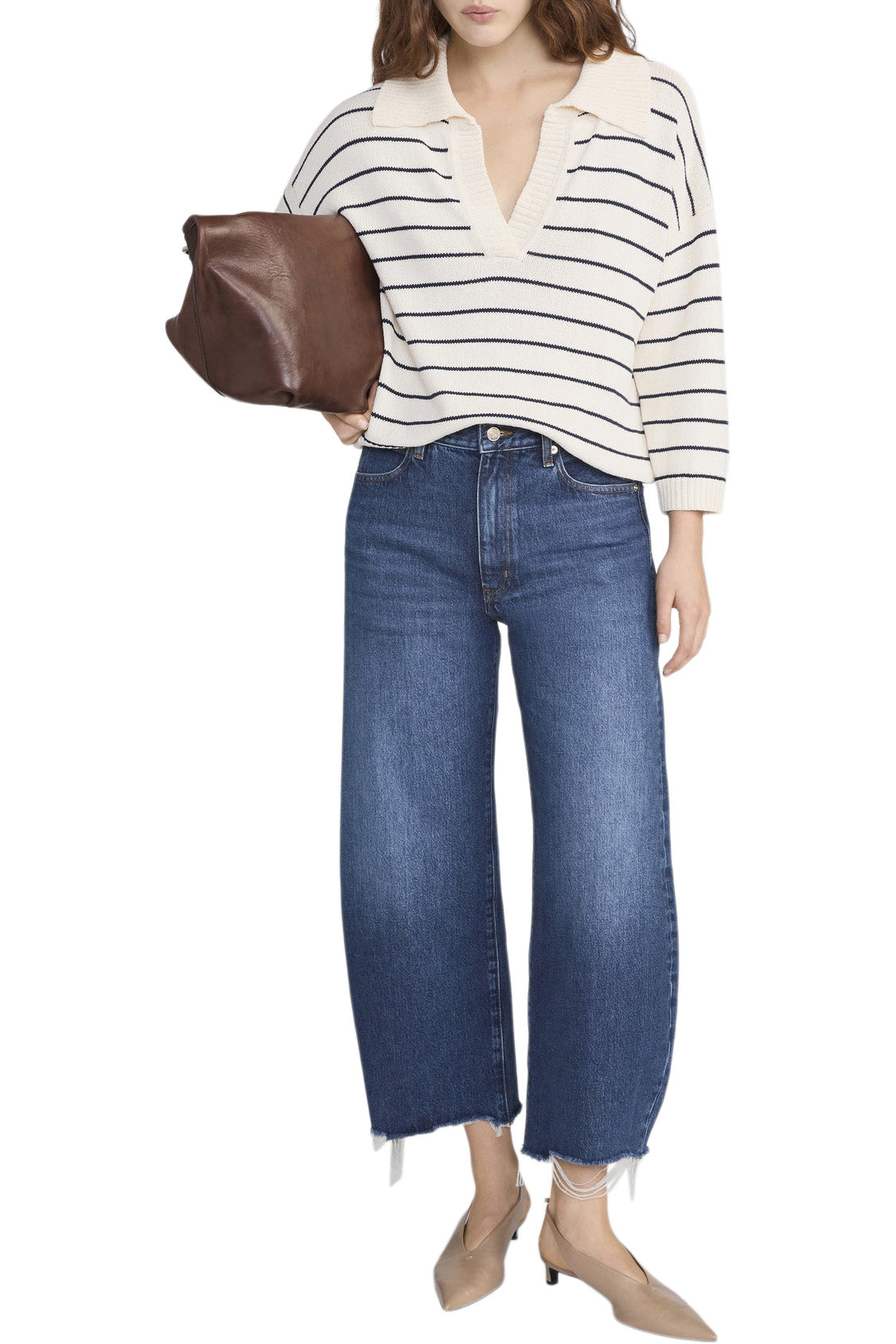 Frame Denim Bow Crop in Acumen New Fray