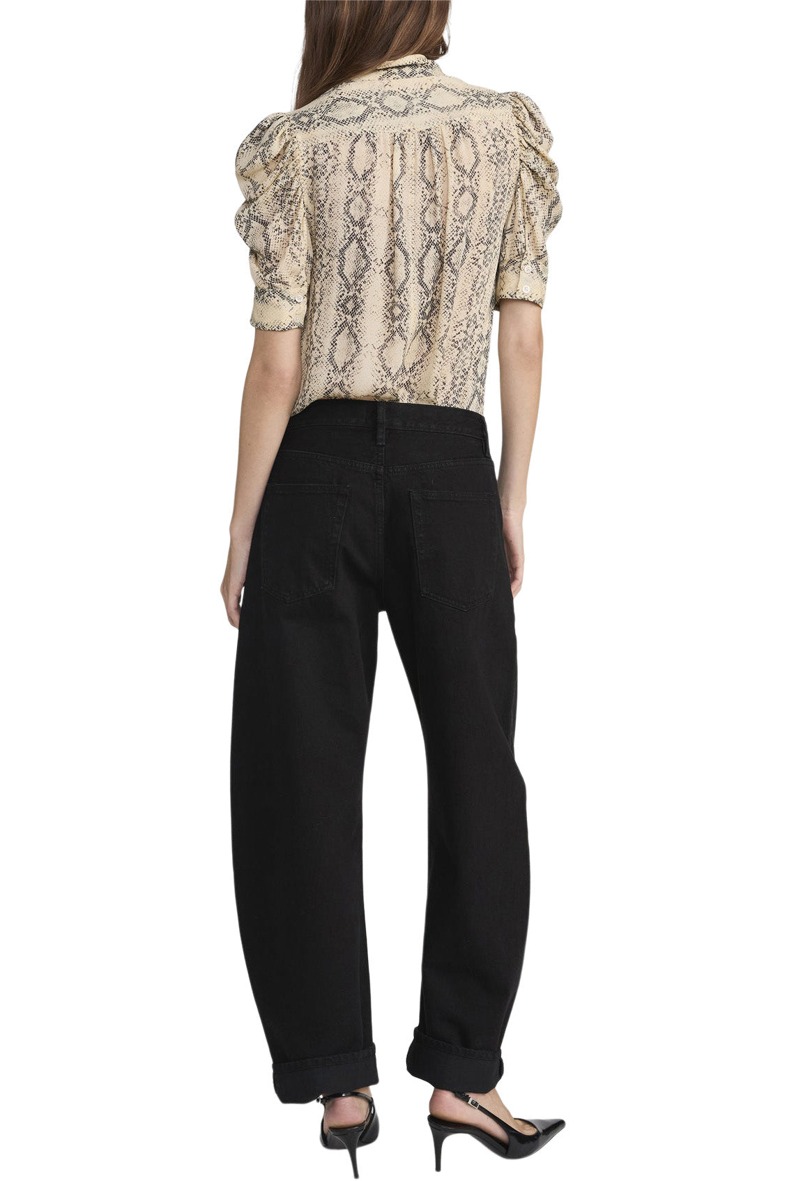 Frame Denim Gillian Snake Top in Camel Multi