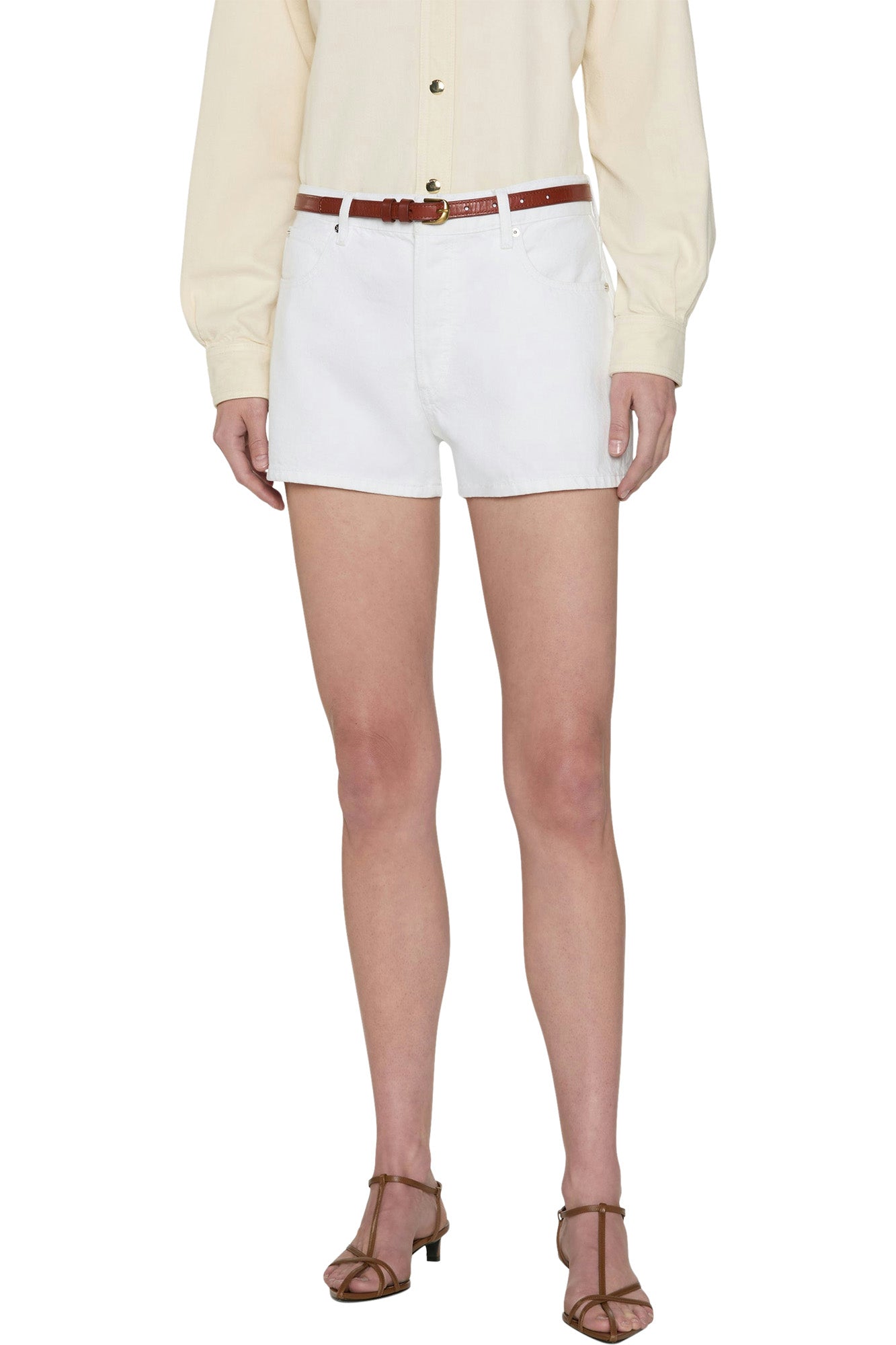 Frame Denim Hang Short in White