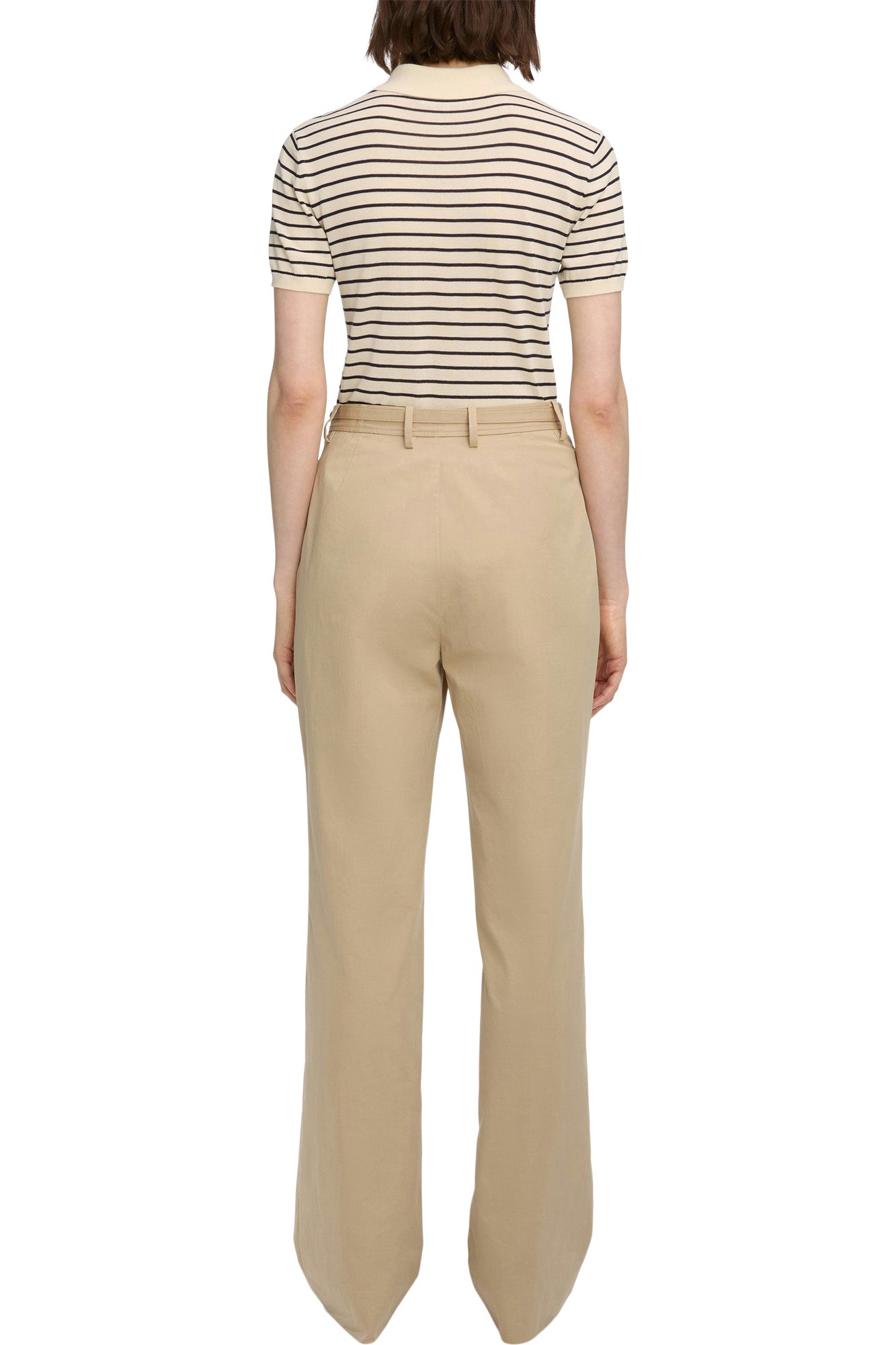 Frame Denim Keyhole Polo in Cream Multi