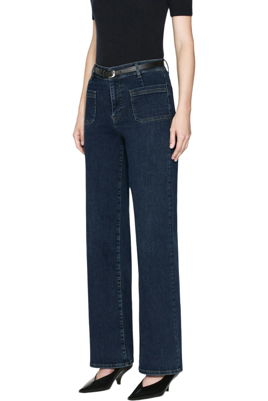 Frame Denim Le Slim Palazzo Bardot Pocket
in Cursive