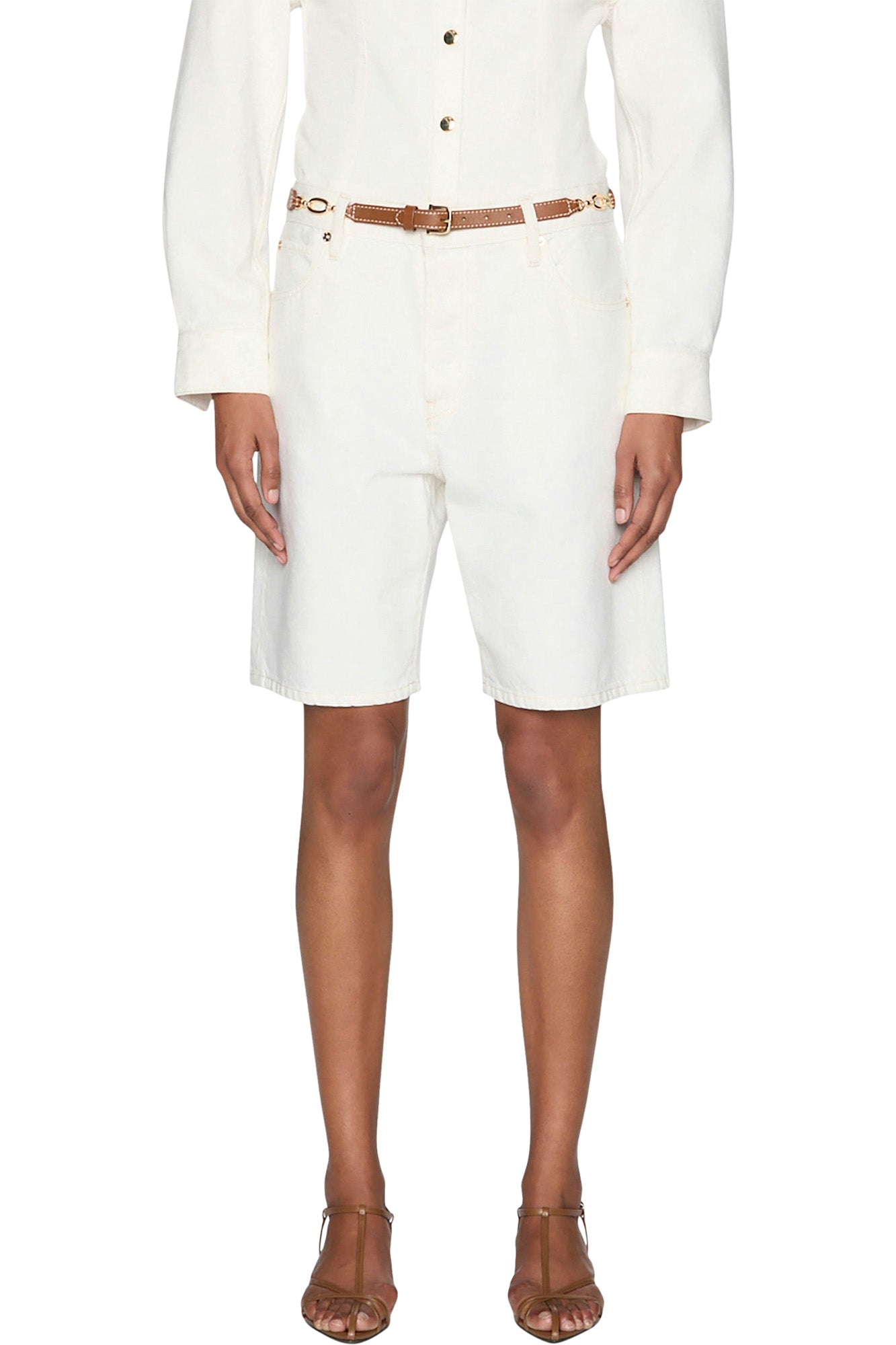 Frame Denim Leisure Shorts in Au Natural Clean