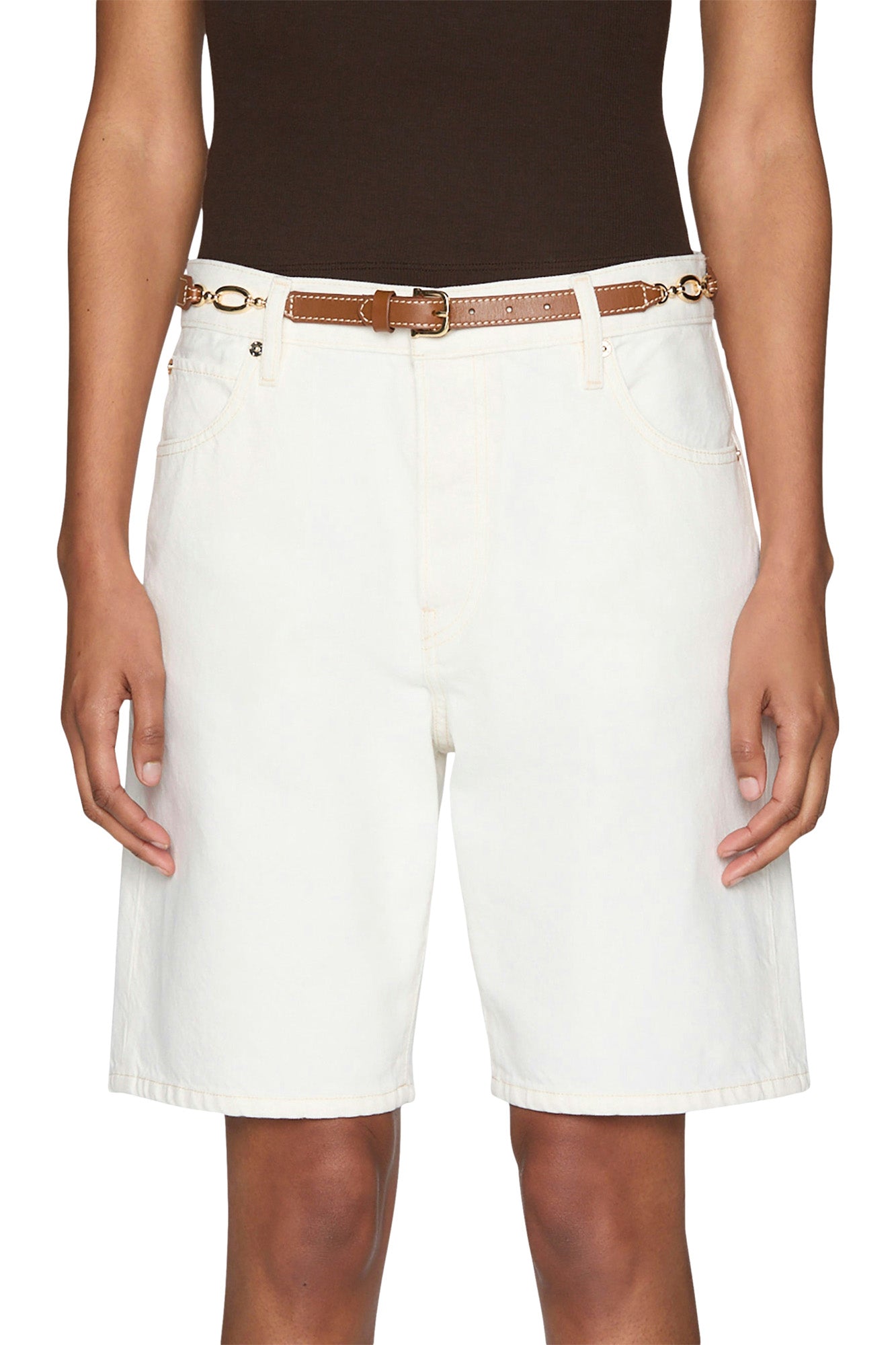 Frame Denim Leisure Shorts in Au Natural Clean