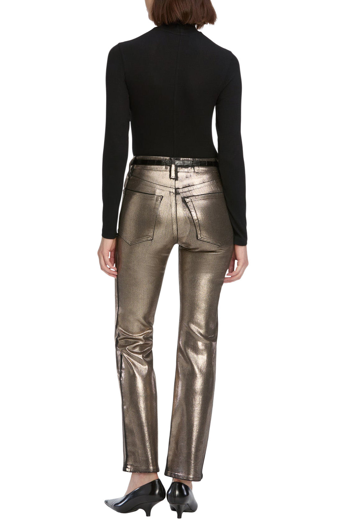 Frame Denim Reboot Crop in Champagne Coated