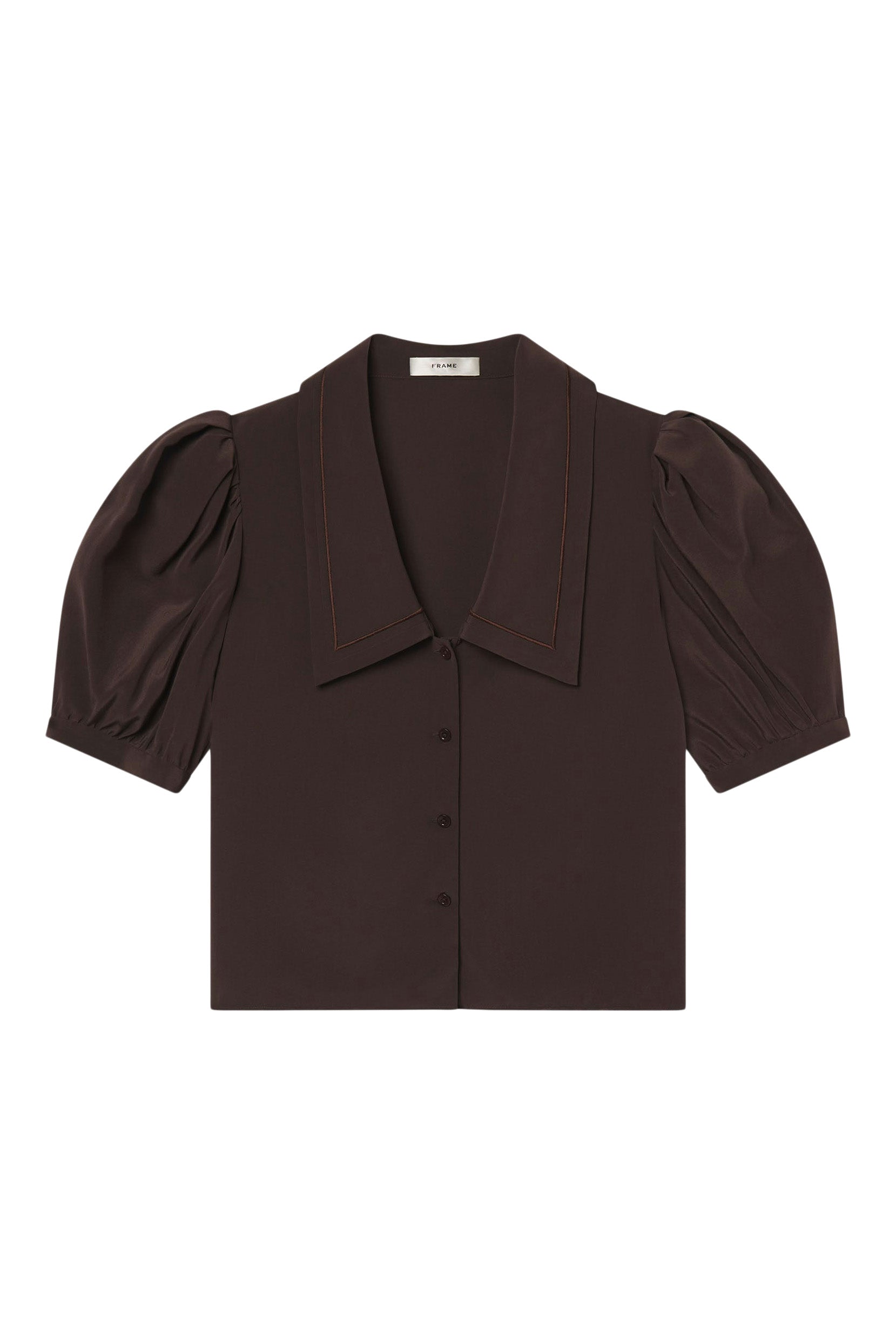 Frame Denim Sailor Blouse in Coffee
