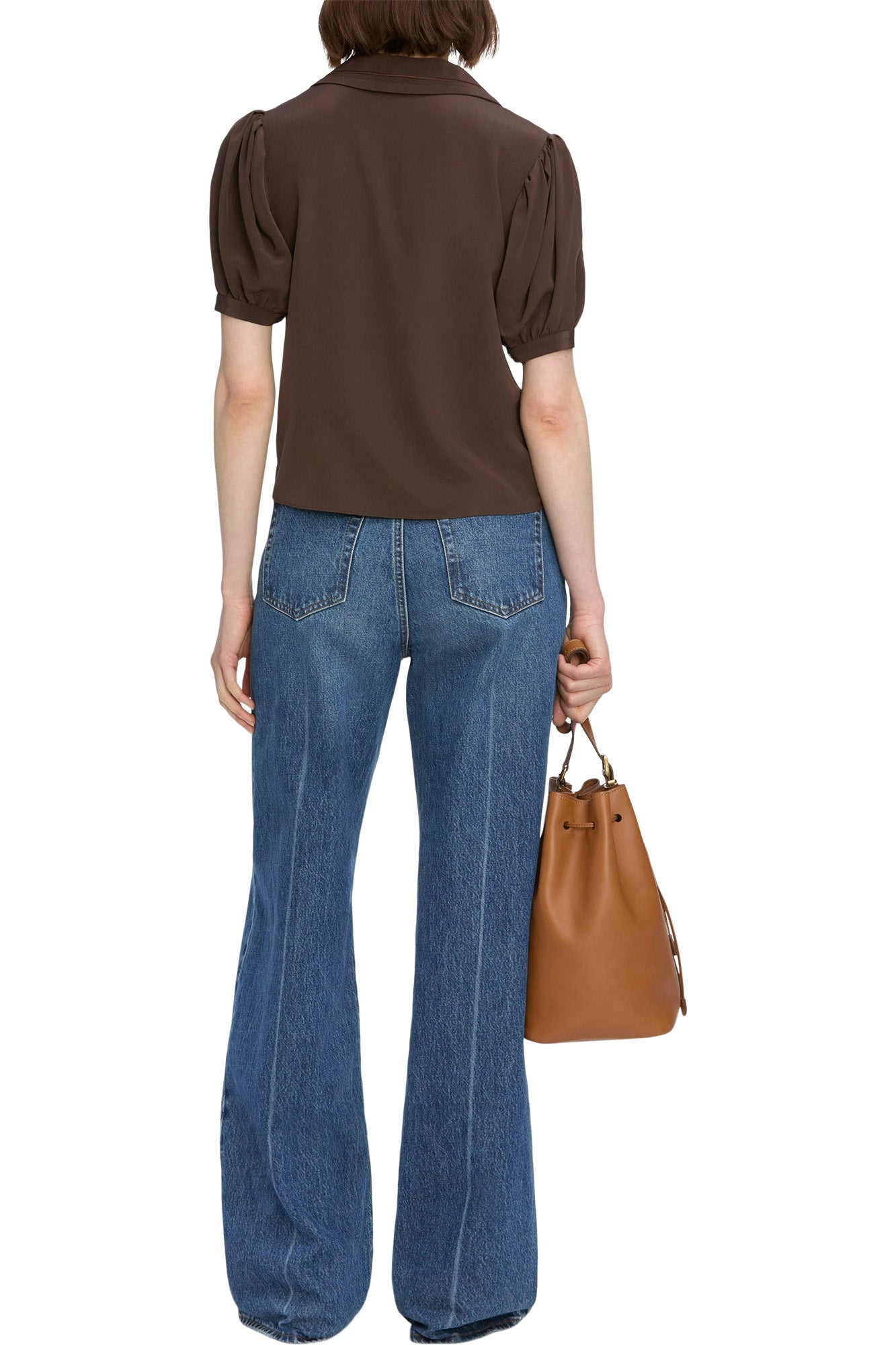 Frame Denim Sailor Blouse in Coffee