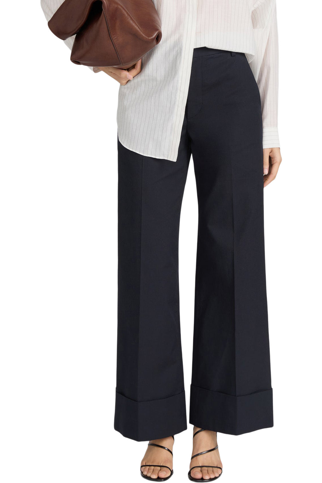 Frame Denim Slim Palazzo Trouser in Navy