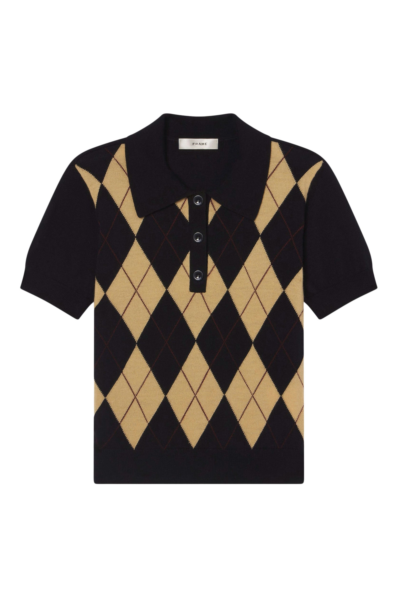 Frame Denim The Argyle Short Sleeve Polo
in Navy Multi