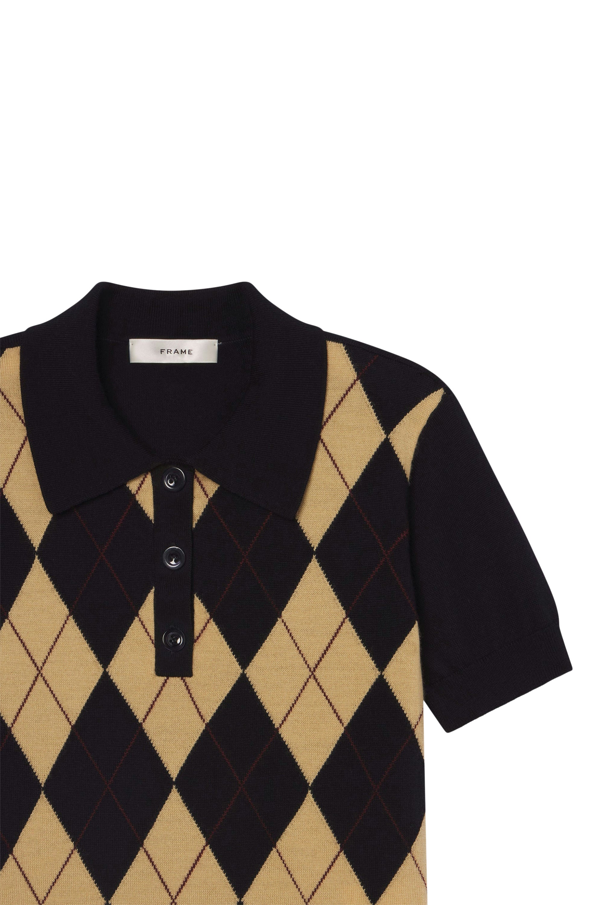 Frame Denim The Argyle Short Sleeve Polo
in Navy Multi