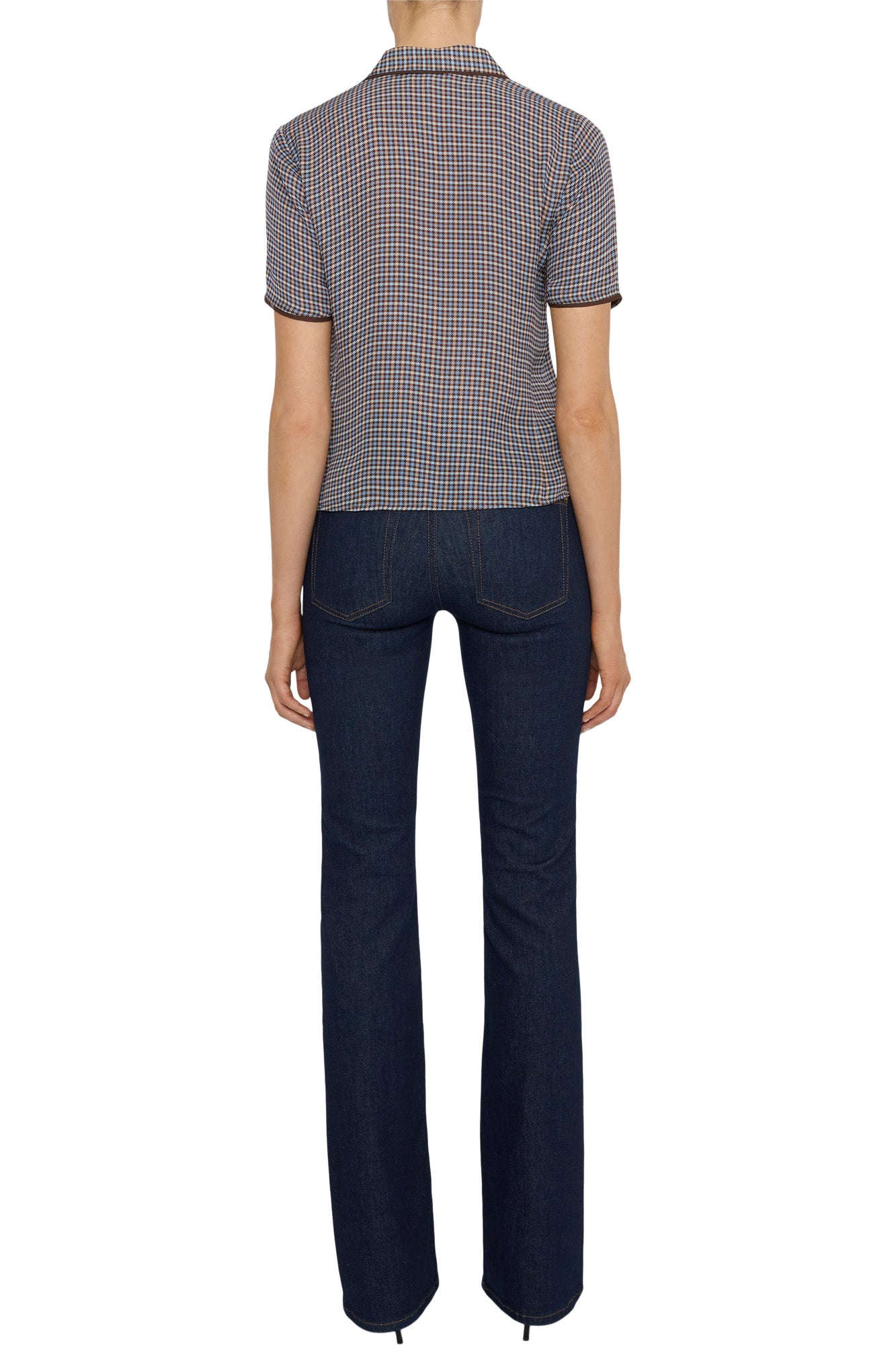 Frame Denim The Essential Top in Chestnut Multi Plaid