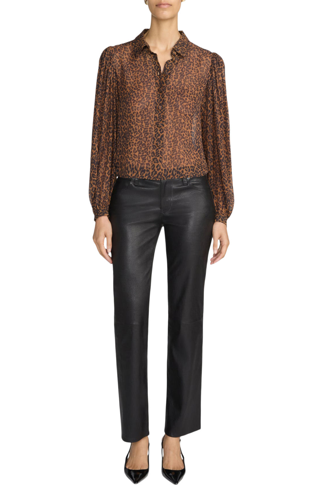 Frame Denim The Leather Cigarette in Black