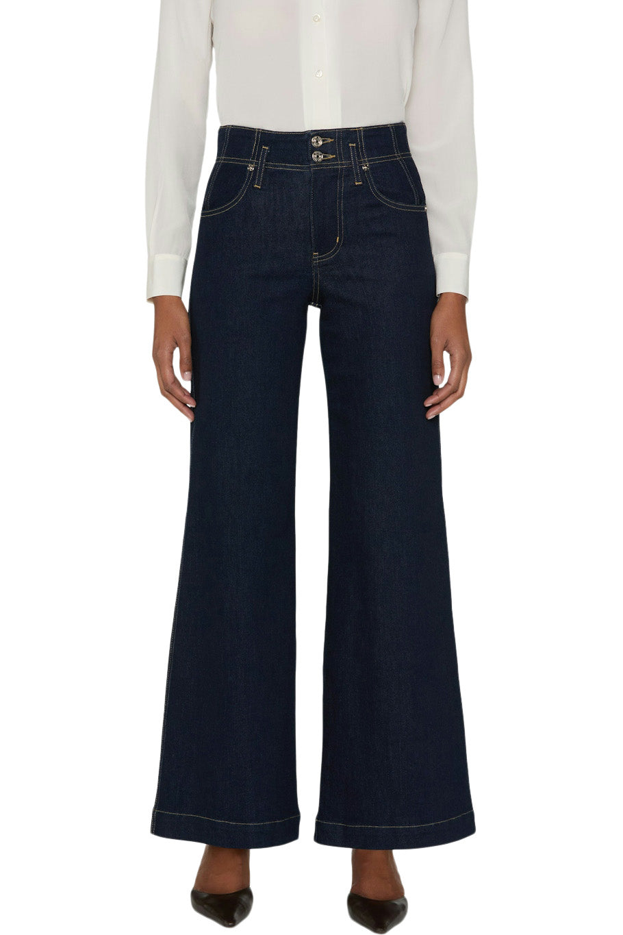Frame Denim The Seamed Wide Trouser in Rinse