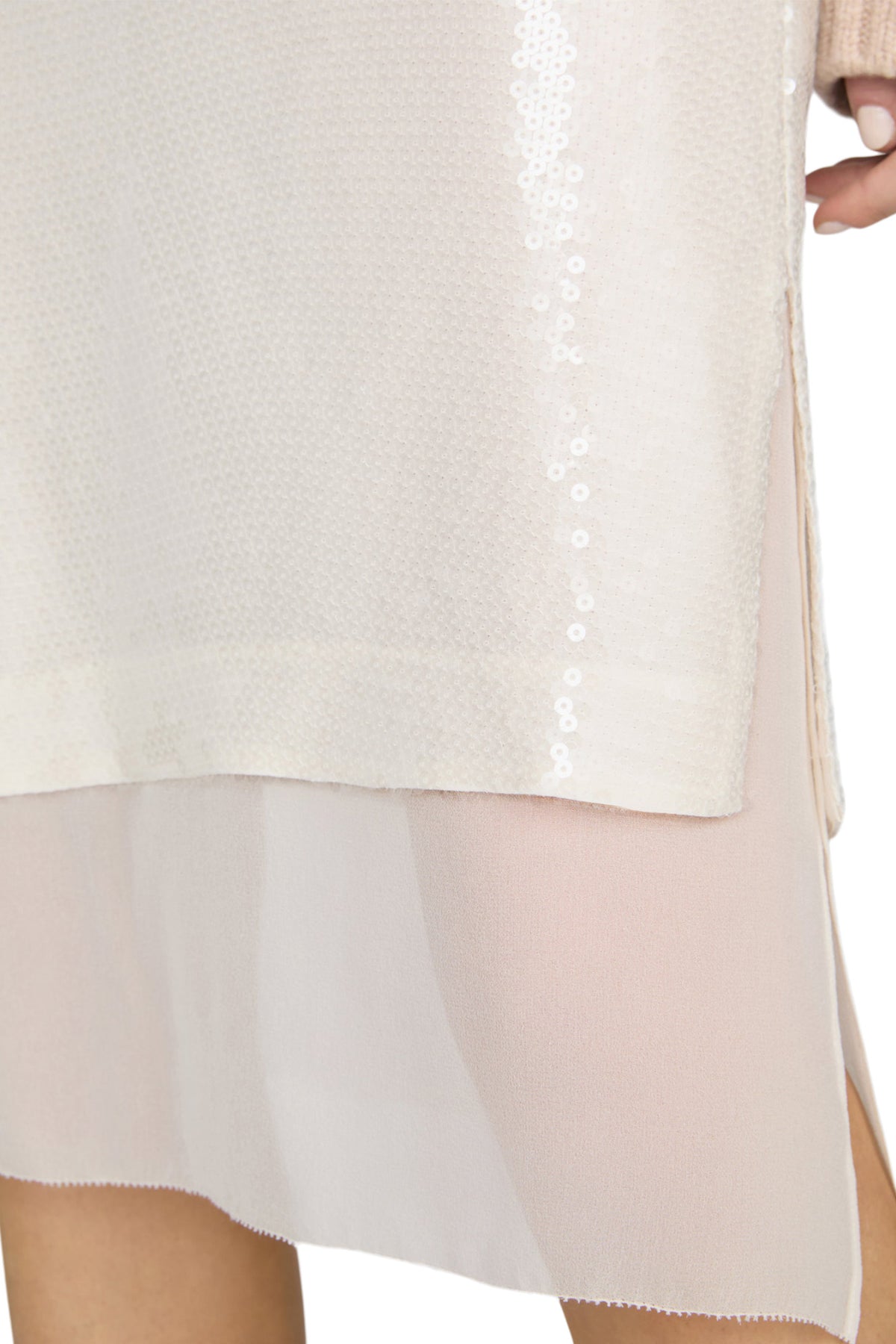 Frame Denim The Sequin Starlight Skirt in Cream