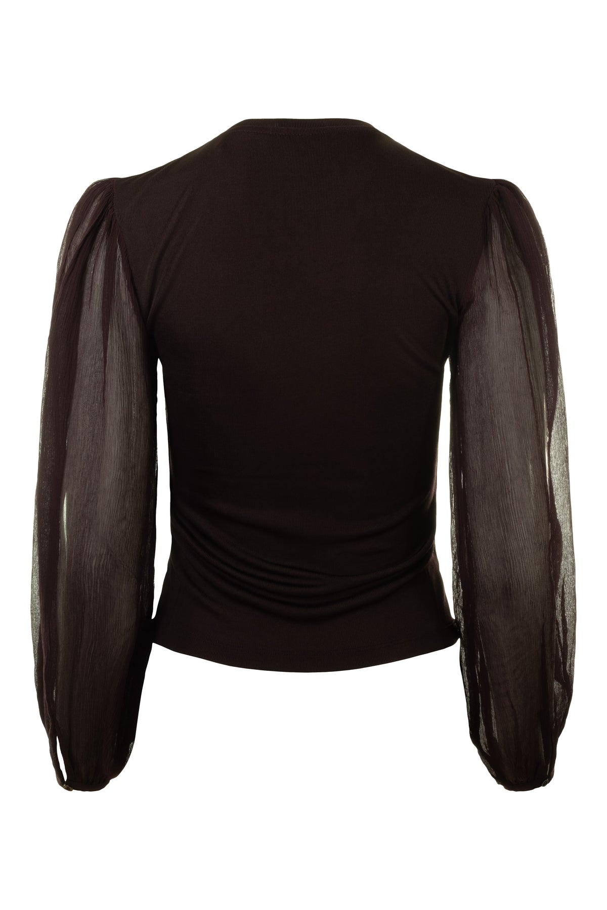 Frame Denim The Sheer Sleeve Top in Cranberry