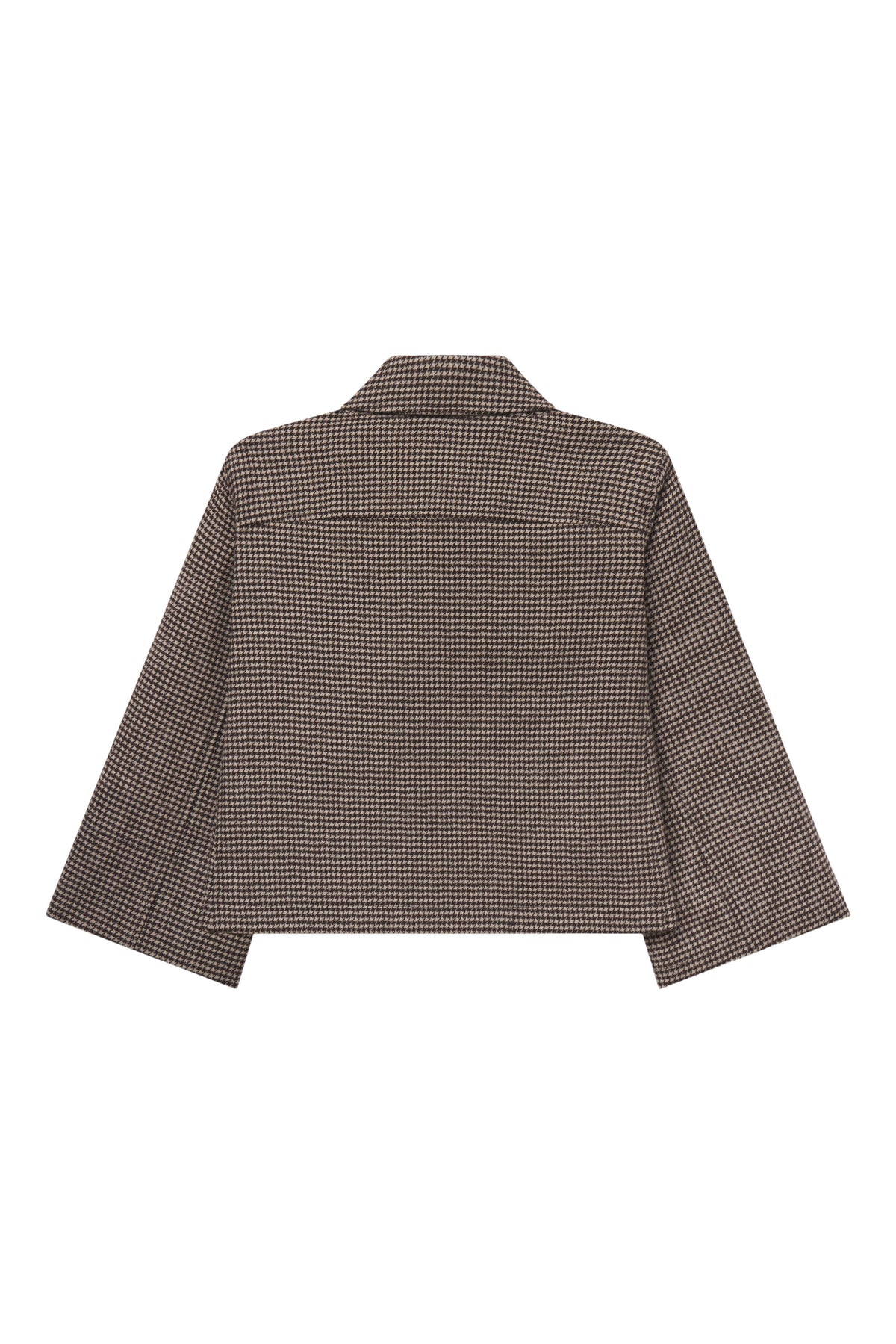 Frame Denim The Wool Mini Swing Jacket in Black Houndstooth