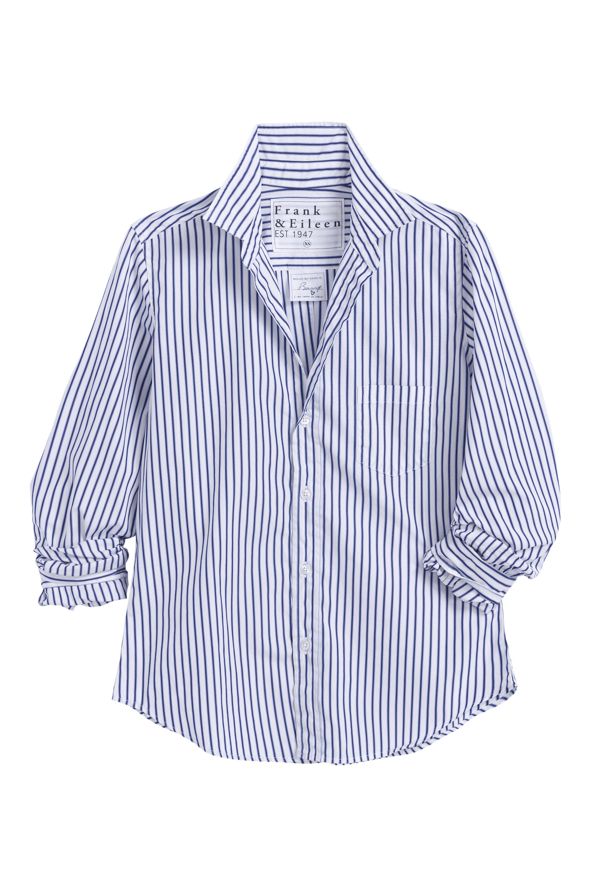 Frank & Eileen Barry Light Blue Navy Stripe