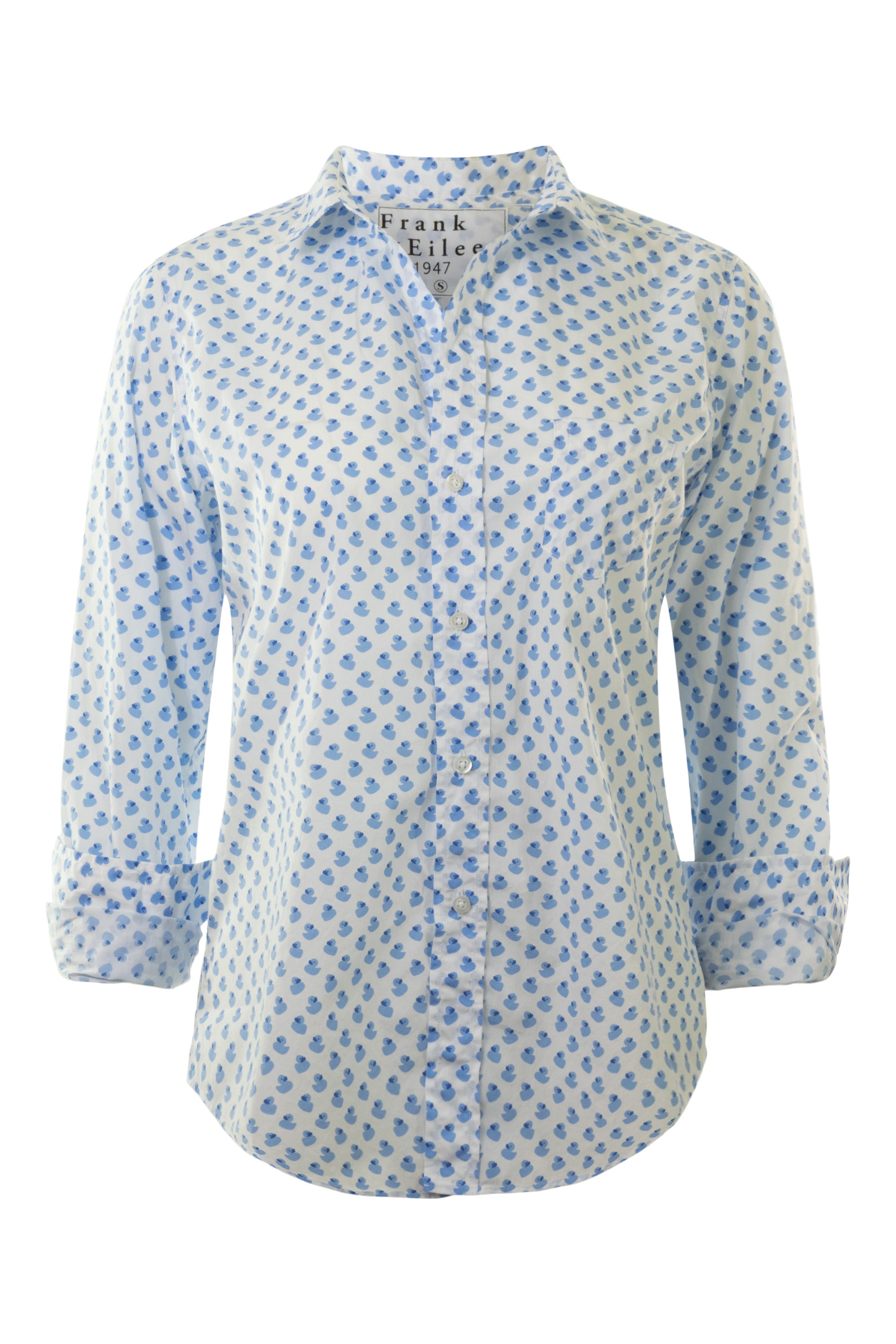 Frank & Eileen Barry Tailored Button Up Shirt in Blue Rubber Duckies