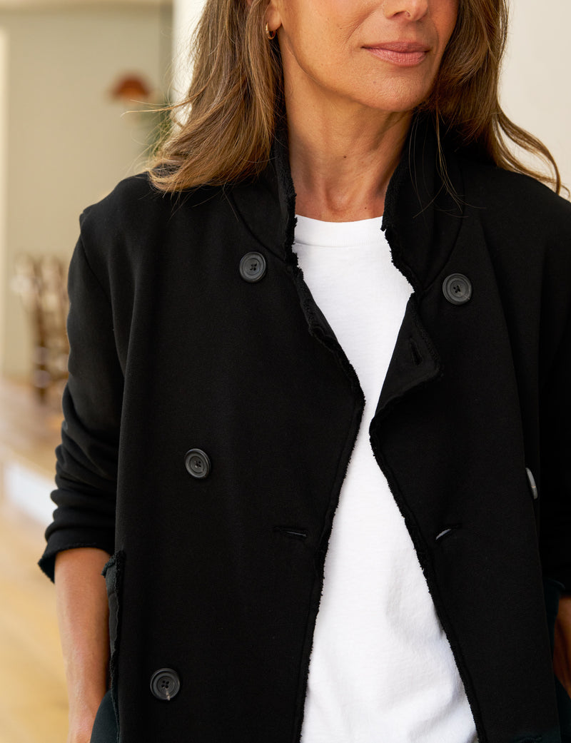 Frank & Eileen Cropped Sweatshirt Peacoat in Black